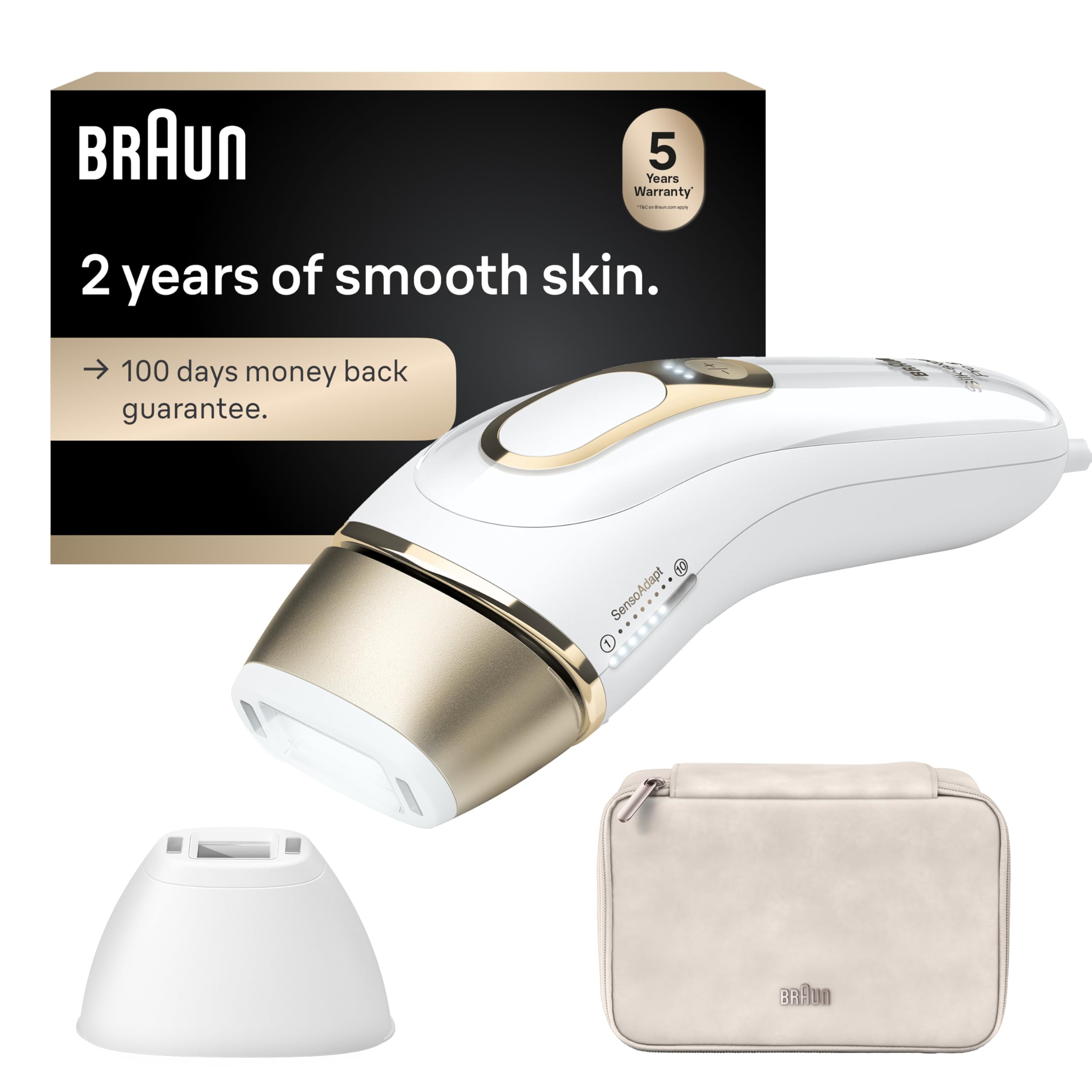 Braun Smart IPL, Silk.Expert Pro 5: at Home Laser Hair Removal for Women and Men, Permanent Visible Hair Reduction in Hair Regrowth for Body & Face, with Venus Swirl Razor, Corded, IPL5137