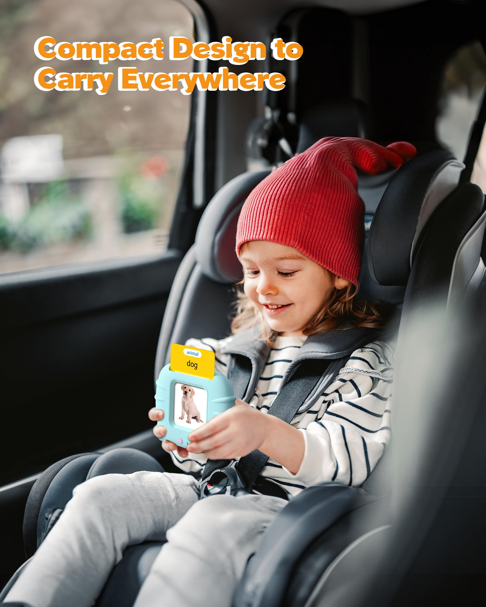 Airbition Talking Flash Cards for Toddlers 1 2 3 4 Year Olds, Montessori Language Learning with 224 Words, Pocket Speech Therapy and Autism Playthings, Children's Sensory Educational Device
