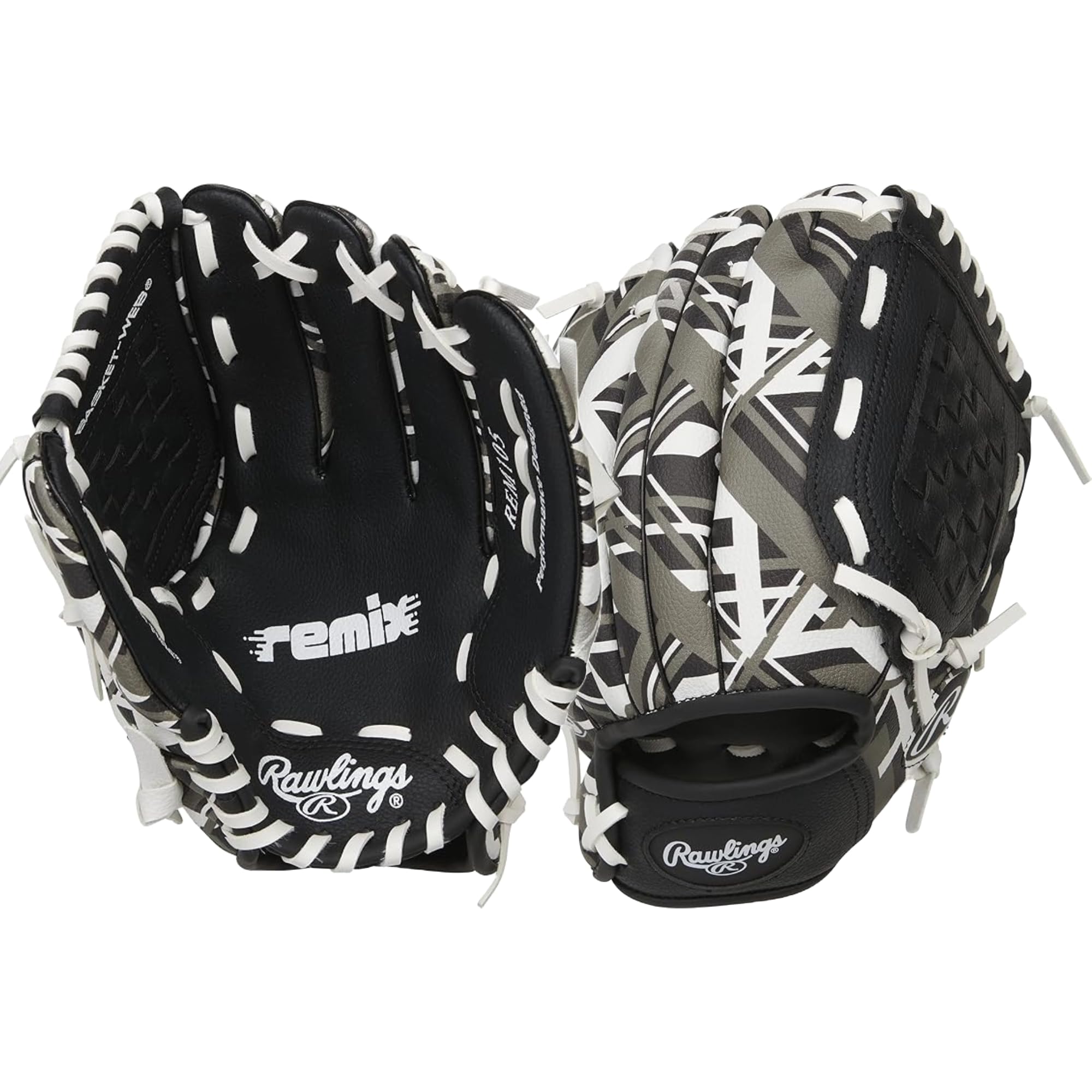 Rawlings | REMIX T-Ball & Youth Baseball Glove | Right Hand Throw | 9" | Black