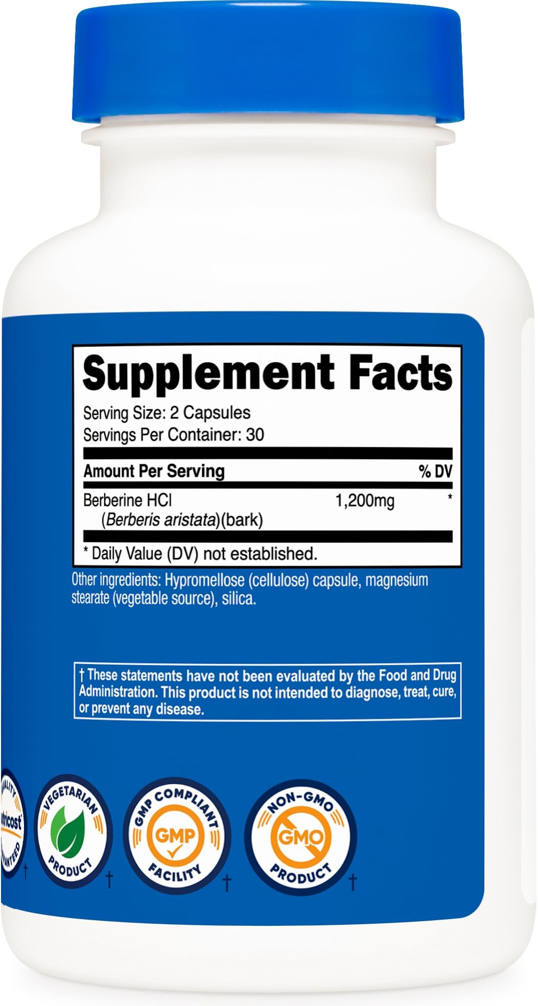 Nutricost Berberine HCl 1200mg , 60 Vegetarian Capsules - Gluten Free & Non-GMO