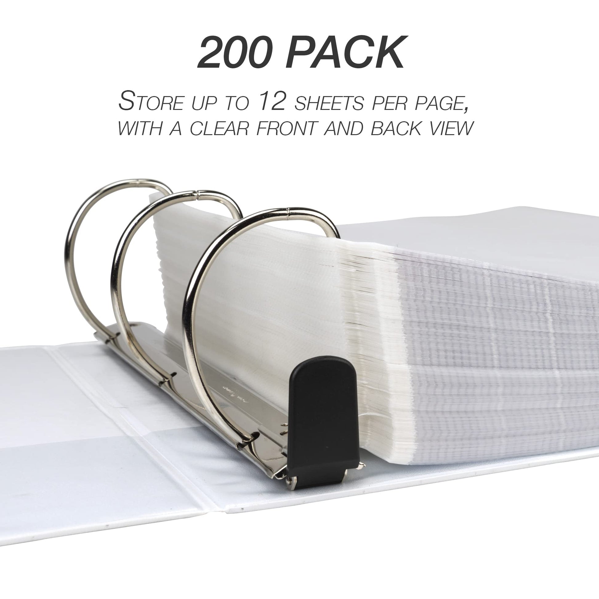 Samsill 200 Pack Heavy Duty Sheet Protectors, Non-Glare, 8.5x11 Inch Page Protectors for 3 Ring Binder, Letter Size Protectors, Reinforced Holes, Non-Glare Protector, Top Loading, Acid Free