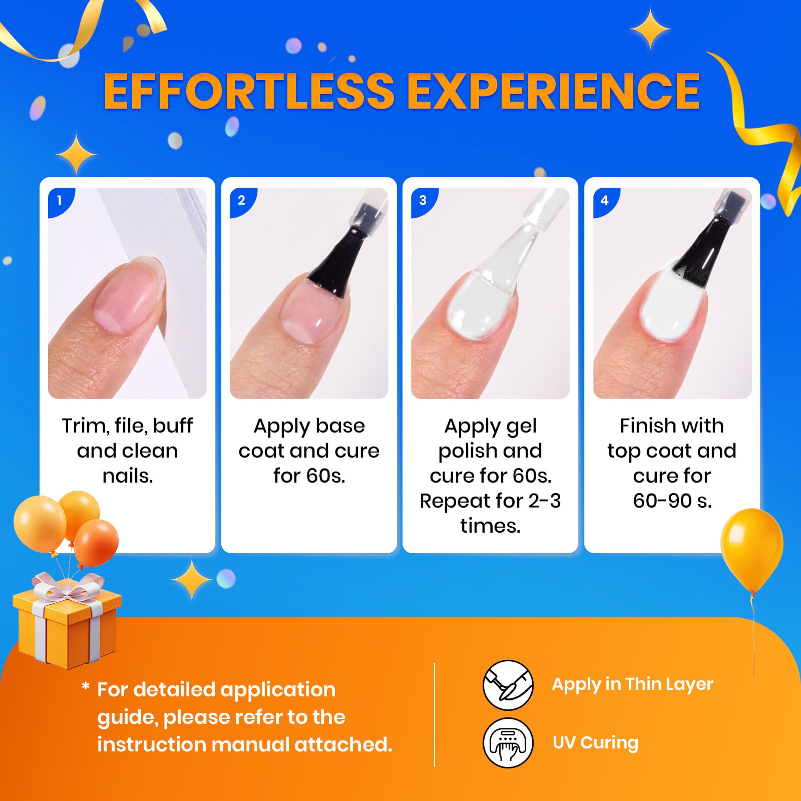 Beetles White Gel Nail Polish,15ml Fall Soak Off UV Gel Polish French Nail Art Manicure Salon DIY Design at Home Gift for Women