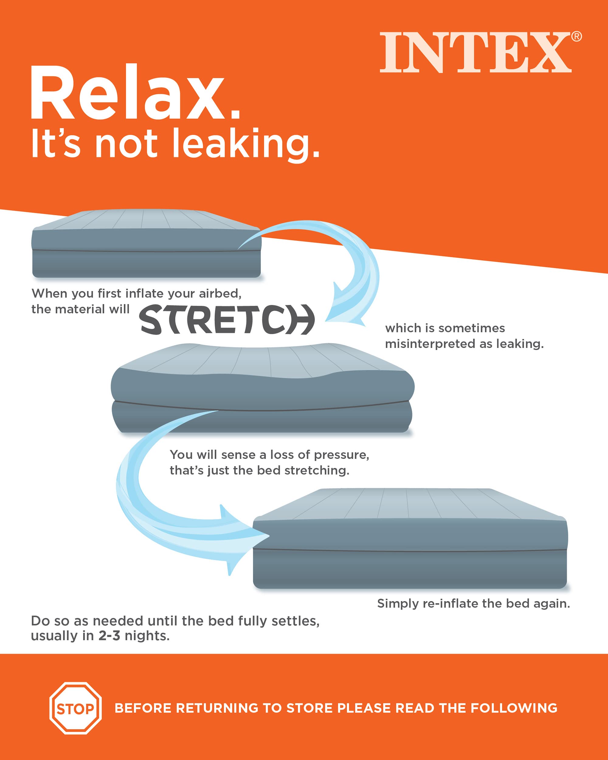Intex 64112E Dura-Beam Standard Prestige Air Mattress: Fiber-Tech - Twin Size - Built-in USB Electric Pump - 12in Bed Height - 300lb Weight Capacity