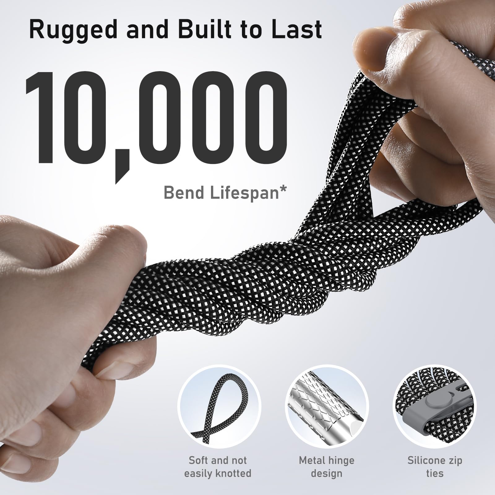 USB C to USB C Cable 10FT 240W, 180°Rotating USB C Cable Braided Type C Charger Cable Fast Charge for iPhone 16/16Pro/16Plus/16ProMax,MacBook Air,iPad Pro,Pixel,Samsung Galaxy S23/S24 Ultra-Black