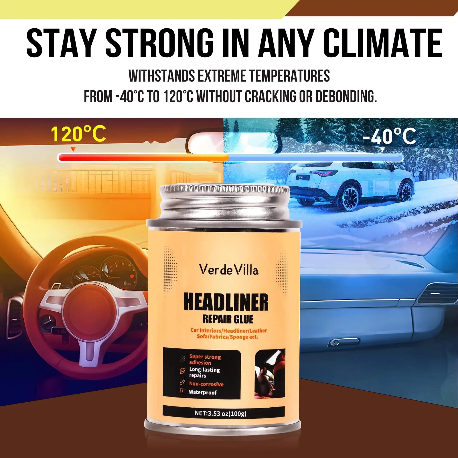 Headliner Repair Glue, Car Headliner Adhesive with Brush, Car Roof Liner Fabric Adhesive, Upholstery Glue for Cars,Headliner Repair Kit, Suitable for Automotive interiors, Fabric, Leather