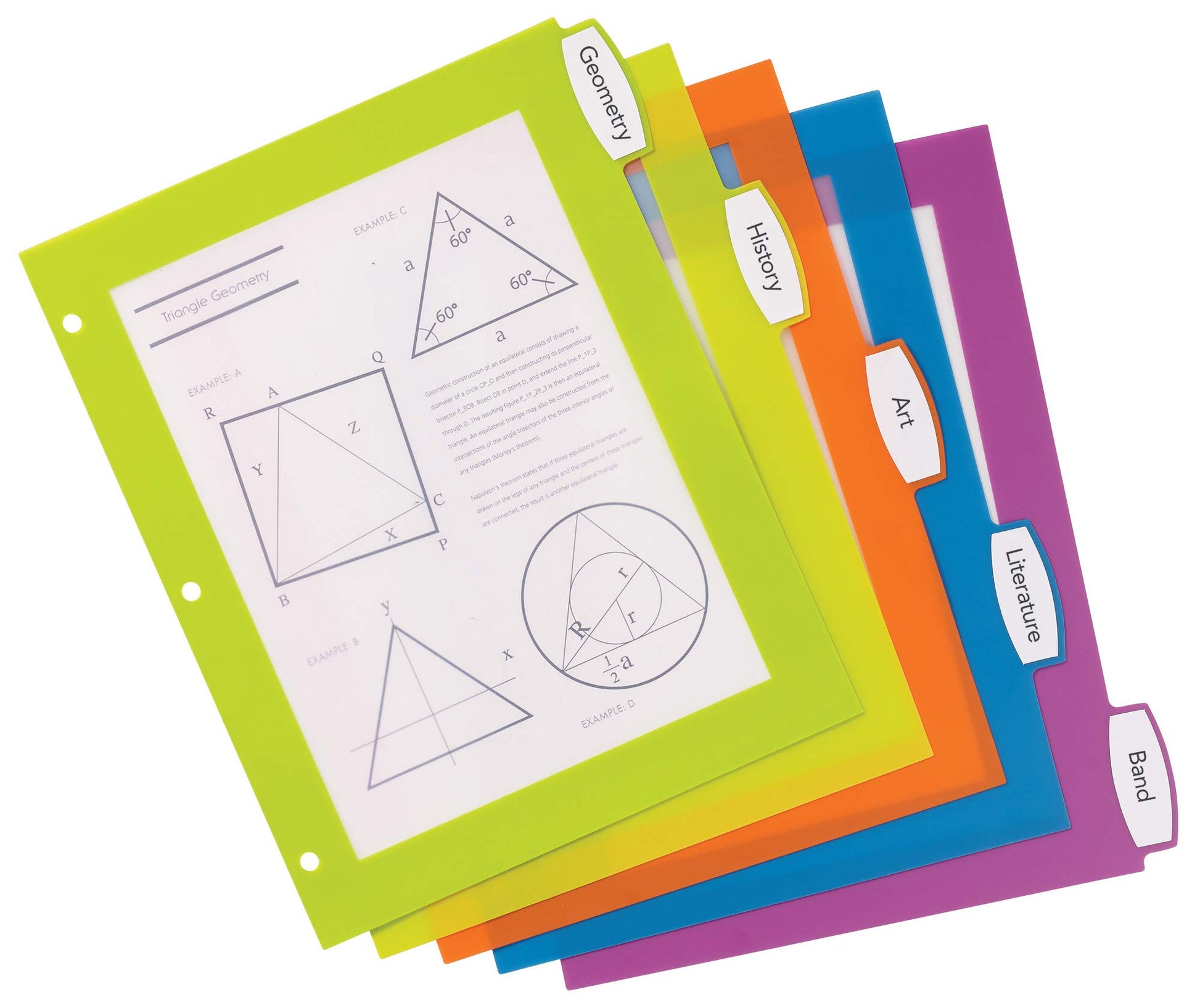 Avery Ultralast Big Tab Plastic Dividers for 3 Ring Binders, 5-Tab Set, Multicolor with White Labels, 1 Set (24900)