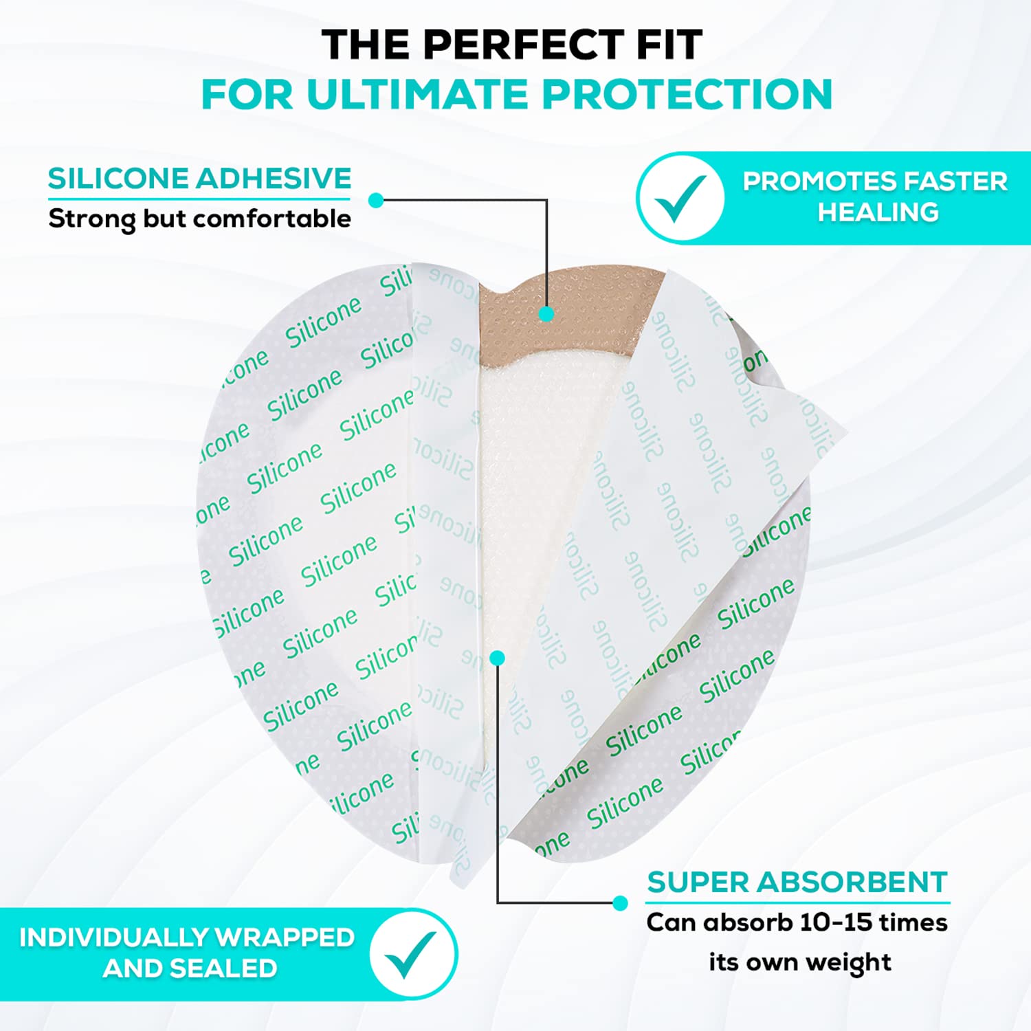 MedVance TM Silicone - Bordered Silicone Adhesive Foam Dressing Sacral Size 7"x 7" Box of 5 dressings