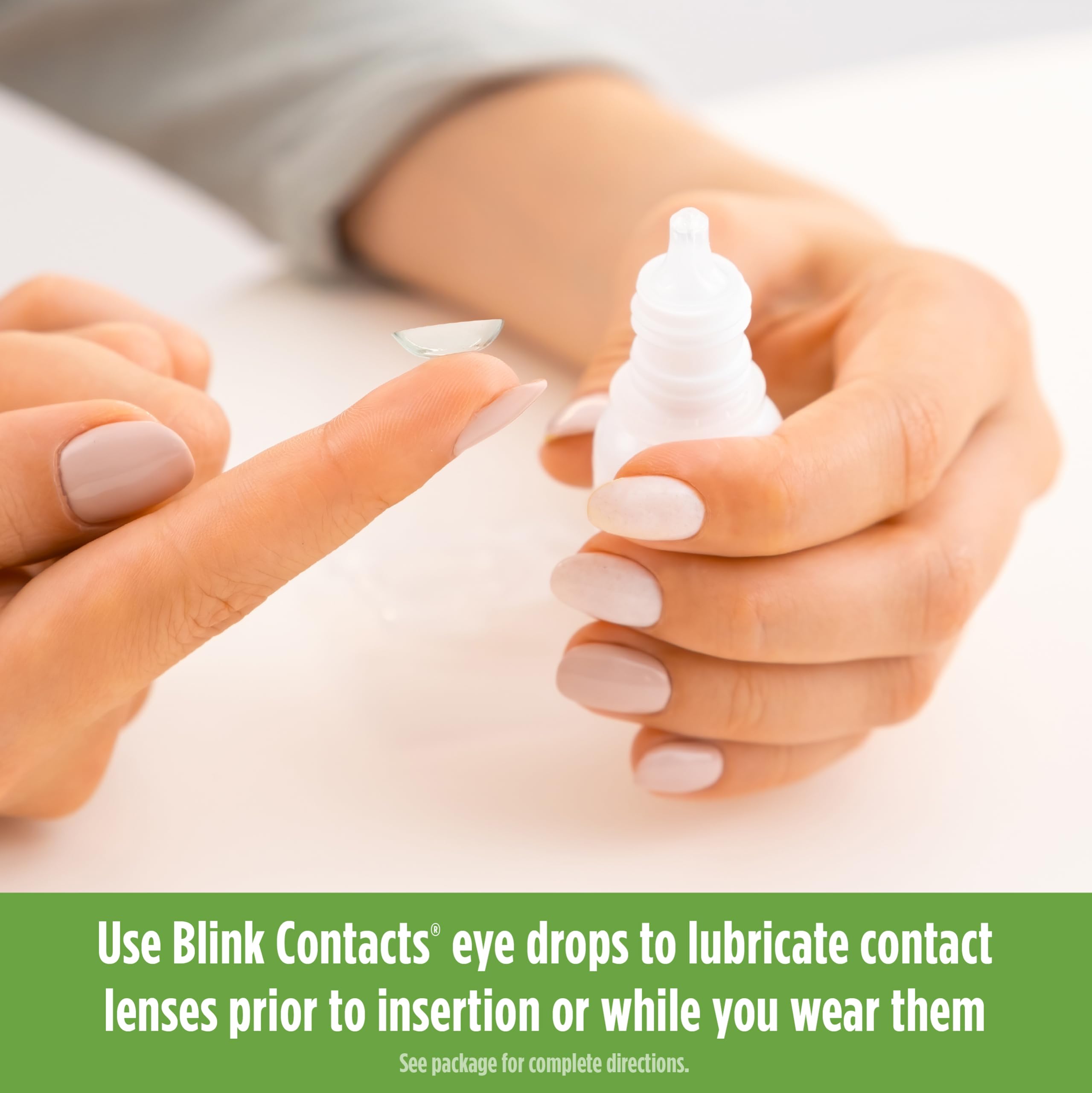 BLINK Contacts Lubricating Eye Drops for Soft & RGP Contact Lenses, Lubricant Eye Drops with Hyaluronate for Hydration, Moisturizing & Comforting Daily Eye Care, 0.34 fl oz