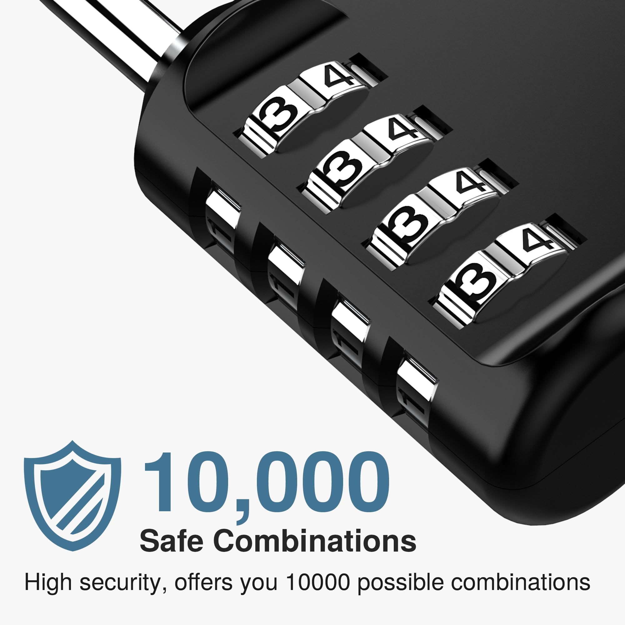 Puroma 2 Pack Combination Lock for Locker 4 Digit Outdoor Waterproof Padlock for School, Gym, Sports, Fence, Toolbox, Gate, Case, Outdoor, Hasp Storage (Black)
