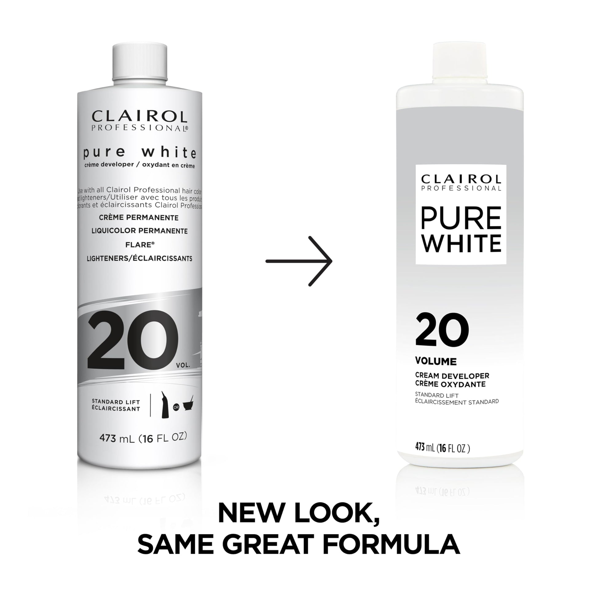 Clairol Professional Pure White 20 volume Crème Developer, 16 oz (Pack of 1)