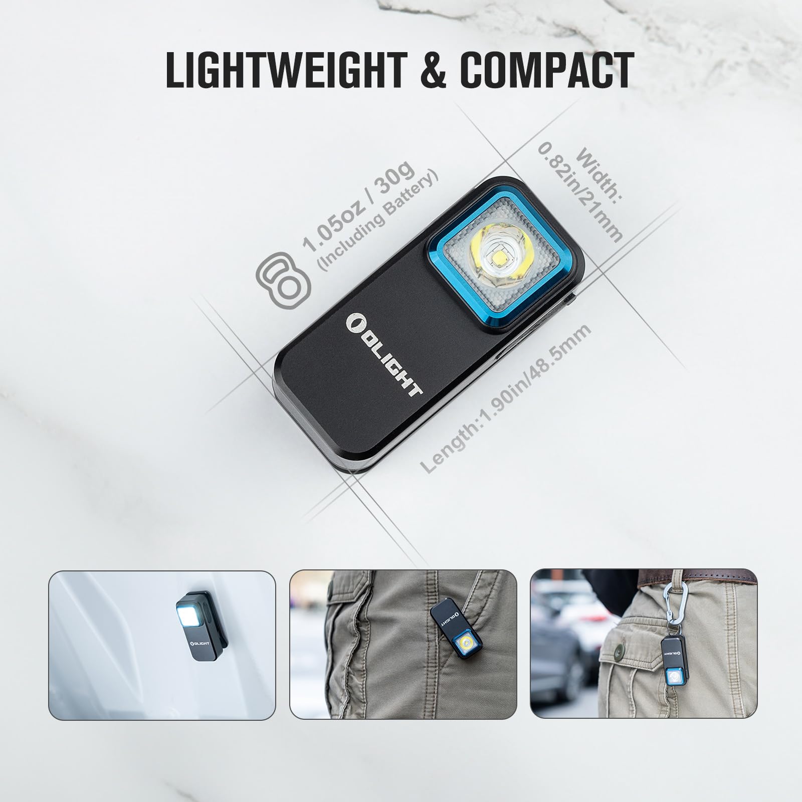 OLIGHT Oclip Rechargeable EDC Flashlight 300 Lumens Dual Sources Compact Pocket Clip Light, Convenient USB C Charging, Magnetic Flash Lights for Working, Cycling, Emergency, Signaling Tool(Black)