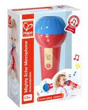 Hape Mighty Echo Microphone | Battery-Free Voice Amplifying Microphone Toy for Kids 1 Year & Up, Red, Model Number: E0337