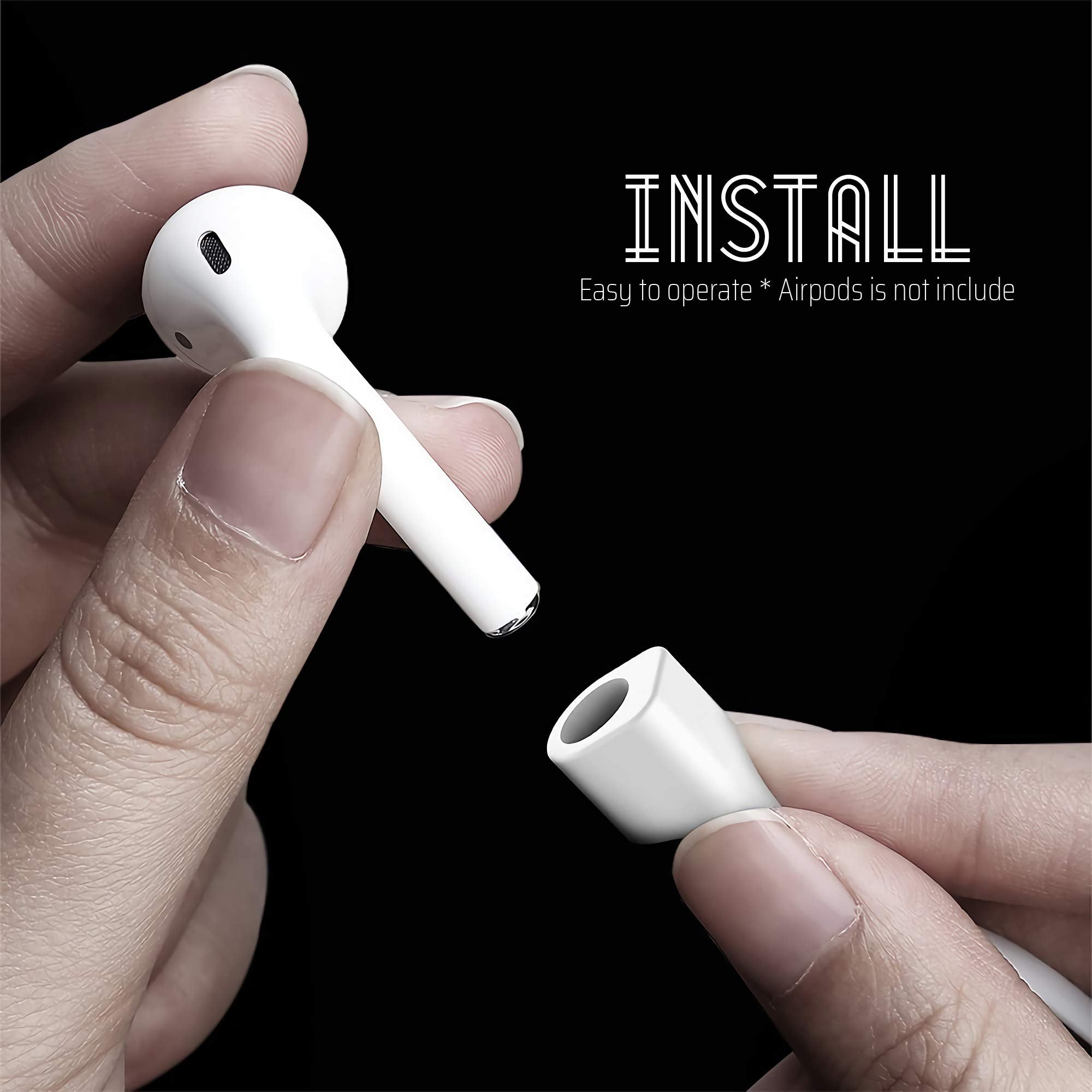 cobcobb Ultra Strong Magnetic Airpod Pro Strap Anti-Lost Cord Sports Lanyard Compatible with Airpods 3rd 2nd Generation Pro 3 2 1 (White)