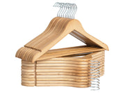 StorageWorks Wooden Hangers 20 Pack, Wood Coat Hanger for Coats, Shirts, Jackets, Pants, Suits, Natural Wood Color