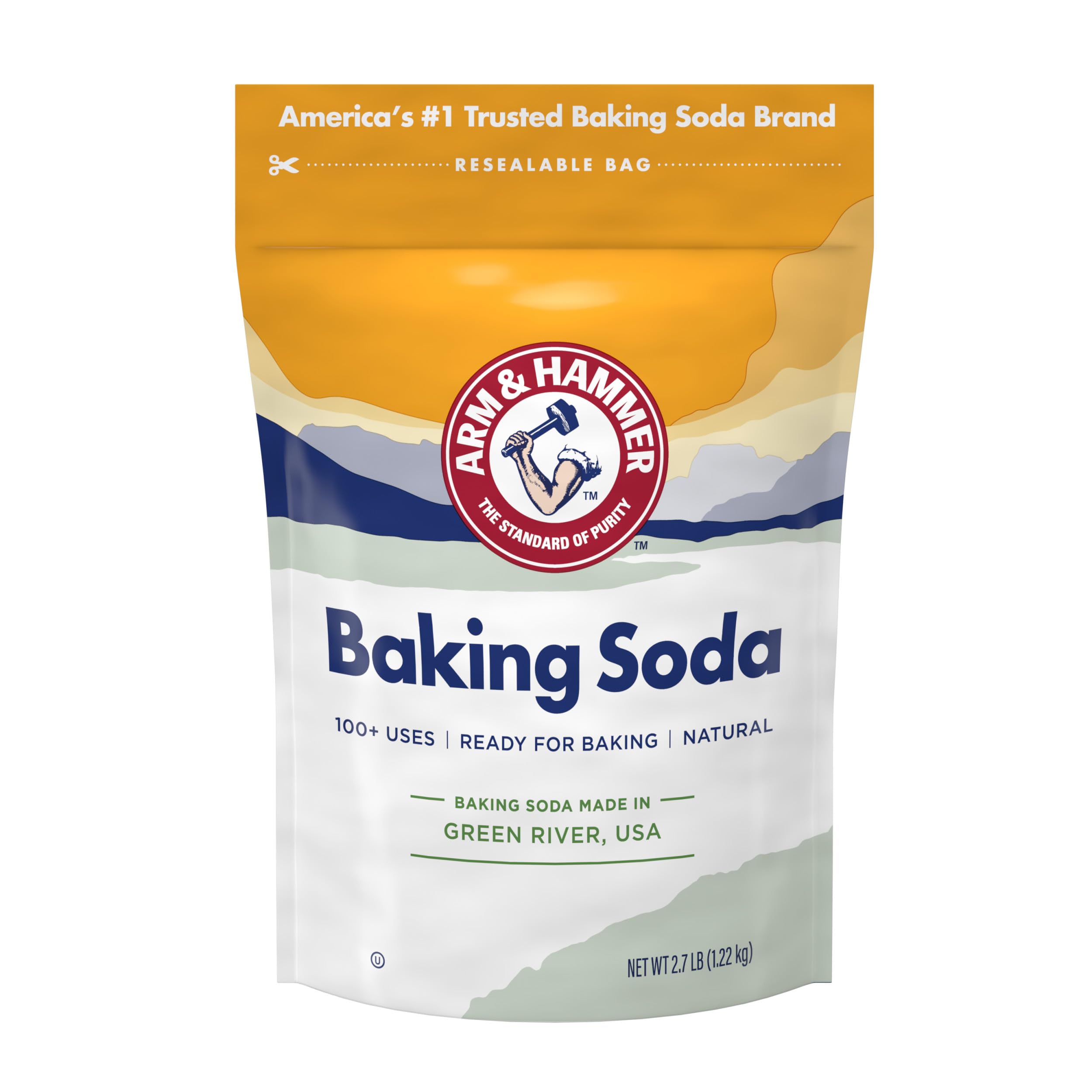 بيكربونات الصوديوم آرم آند هامر (ARM & HAMMER)، صُنعت في الولايات المتحدة الأمريكية، مثالية للخبز، نقية وطبيعية، كيس بوزن 2.7 رطل