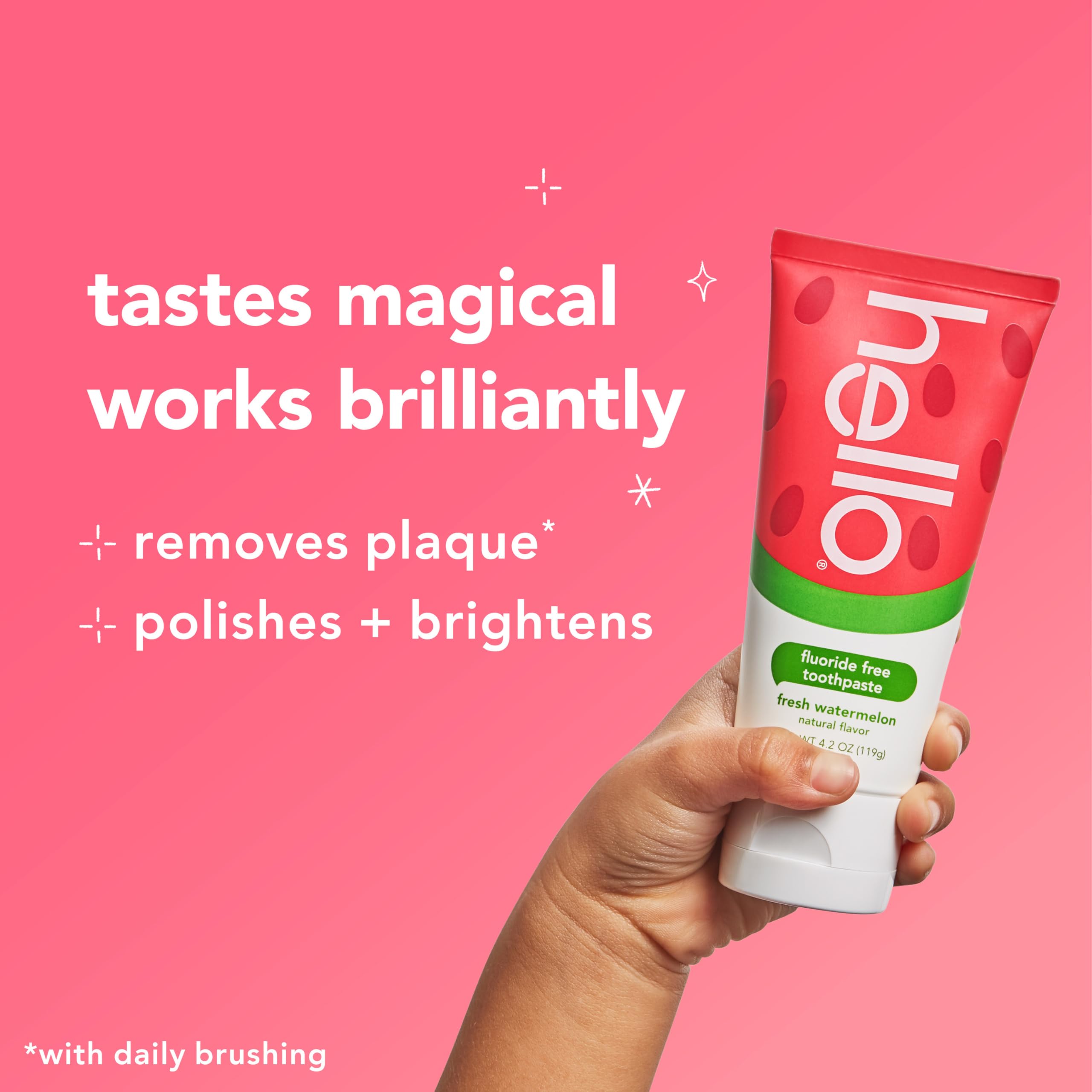 hello Fresh Watermelon Fluoride Free Kids Toothpaste, 4.2 Oz Tube