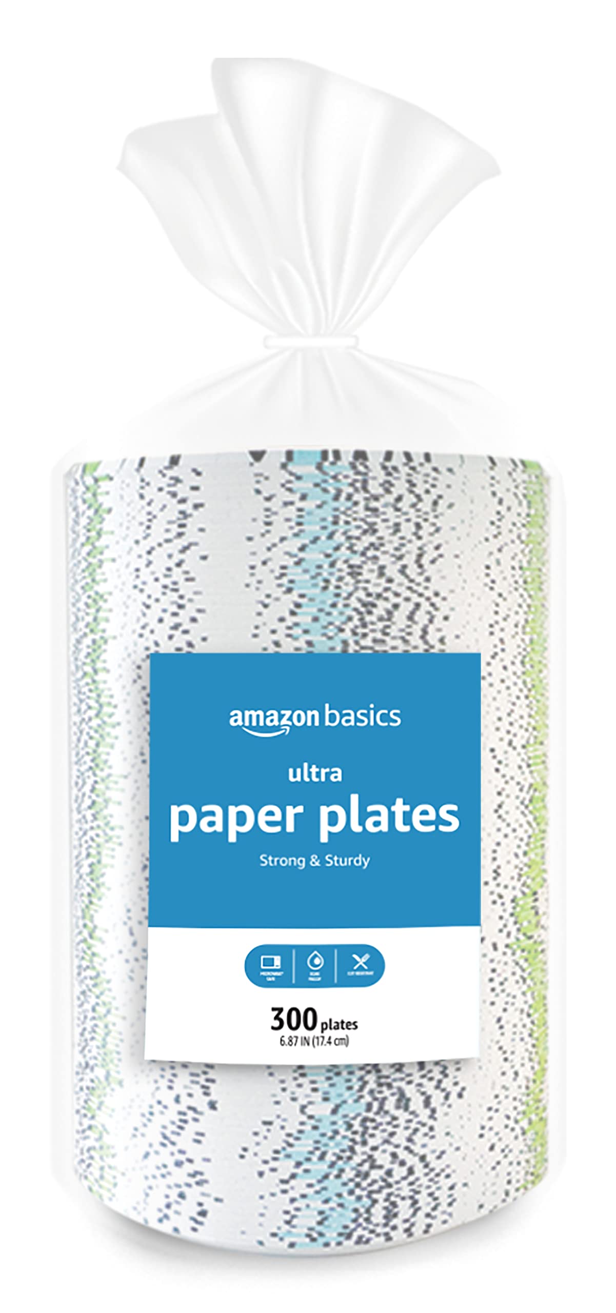 Basics Ultra Paper Plates, 6.87 Inch, Disposable, 600 Count (2 Pack of 300) (Previously Encore)