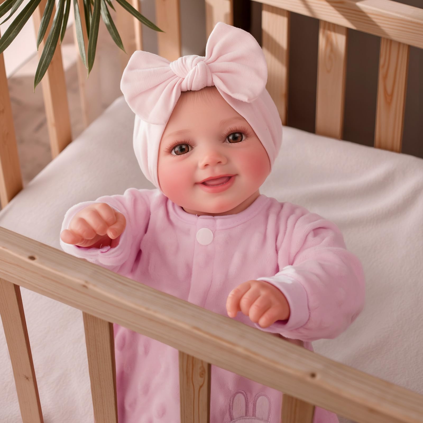 BABESIDE Reborn Baby Dolls Sunny - 17Inch Cute Soft Vinyl Realistic Baby Doll Poseable Smiling Real Life Baby Dolls with Complete Accessories for 3+ Years Old Gifts