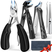 2025 Toenail Clippers for Thick Toenails for Seniors, Angled Head Large Toe Nail Clippers Set for Men, Heavy Duty Ingrown Toenail Clippers with Long Handle, Ultra Sharp Slanted Nail Cutter Wide Jaw