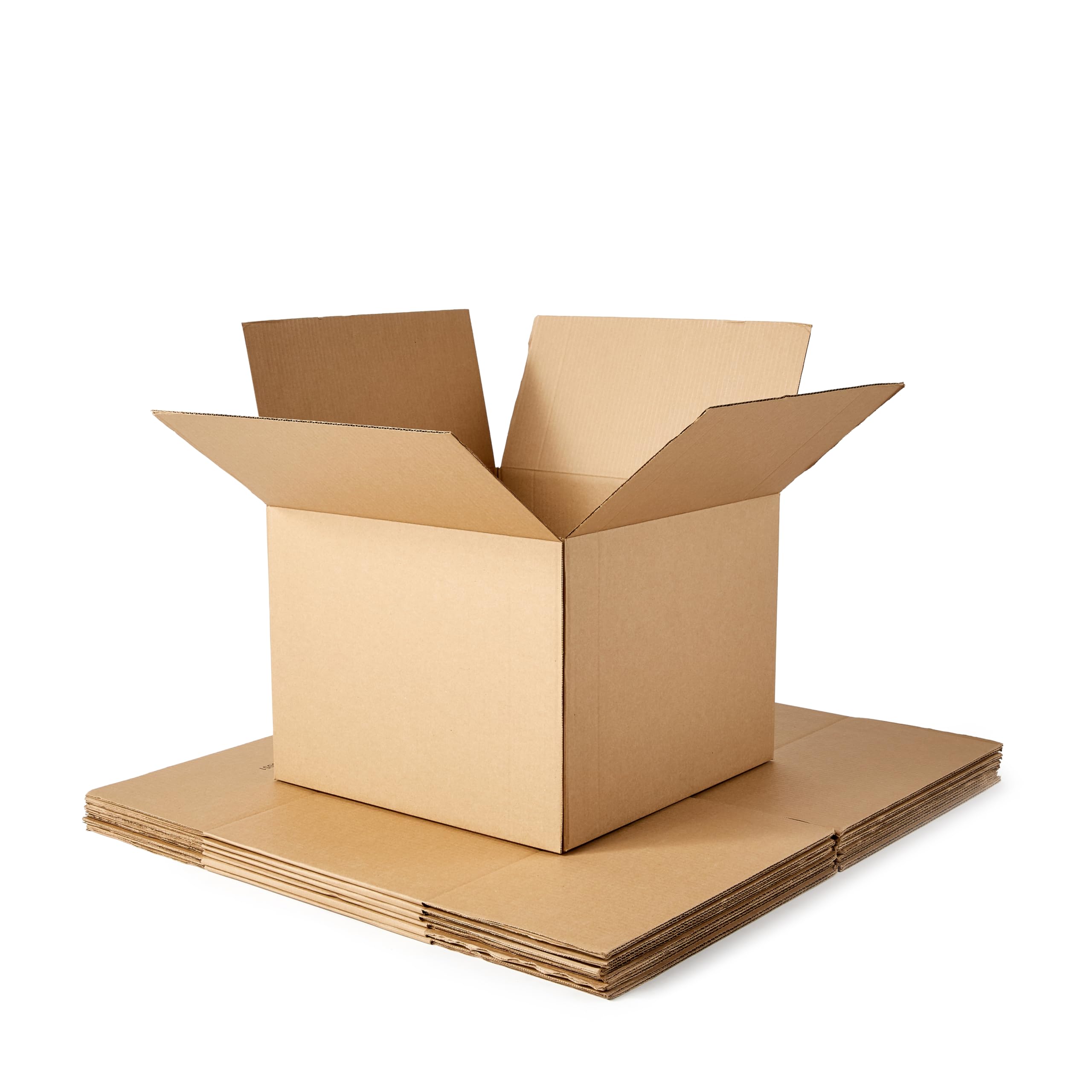 Basics Cardboard Moving Boxes - 6-Pack, Large, 20" x 20" x 15", Brown