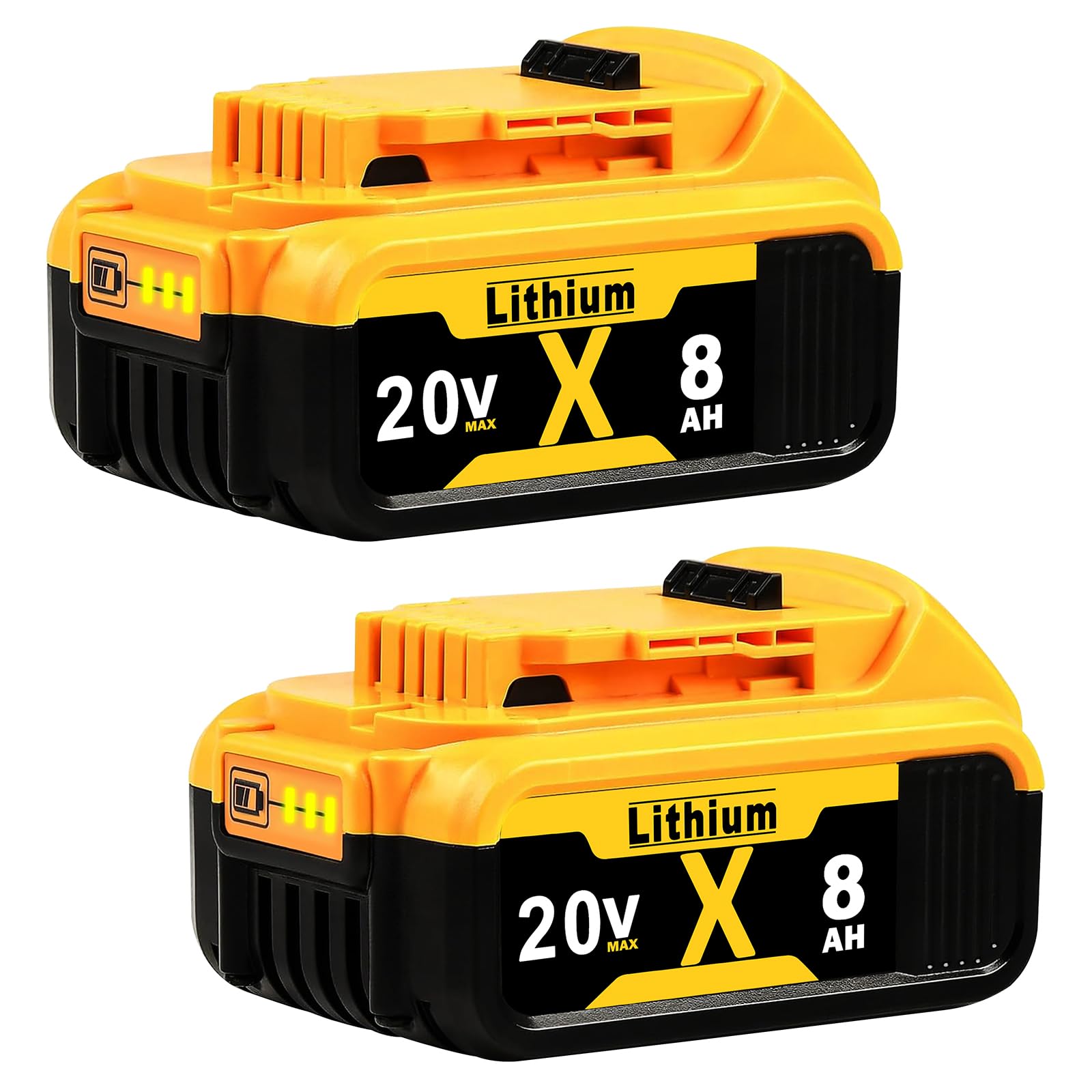 ANTOOLOCKER Replacement for Dewalt 20V Max Battery: 8.0Ah Lithium Batteries Compatible with Dewalt Battery DCB208 DCB200 DCB206 DCB205 DCB204 DCB203 DCB180 Cordless Power Tools, 2 Pack