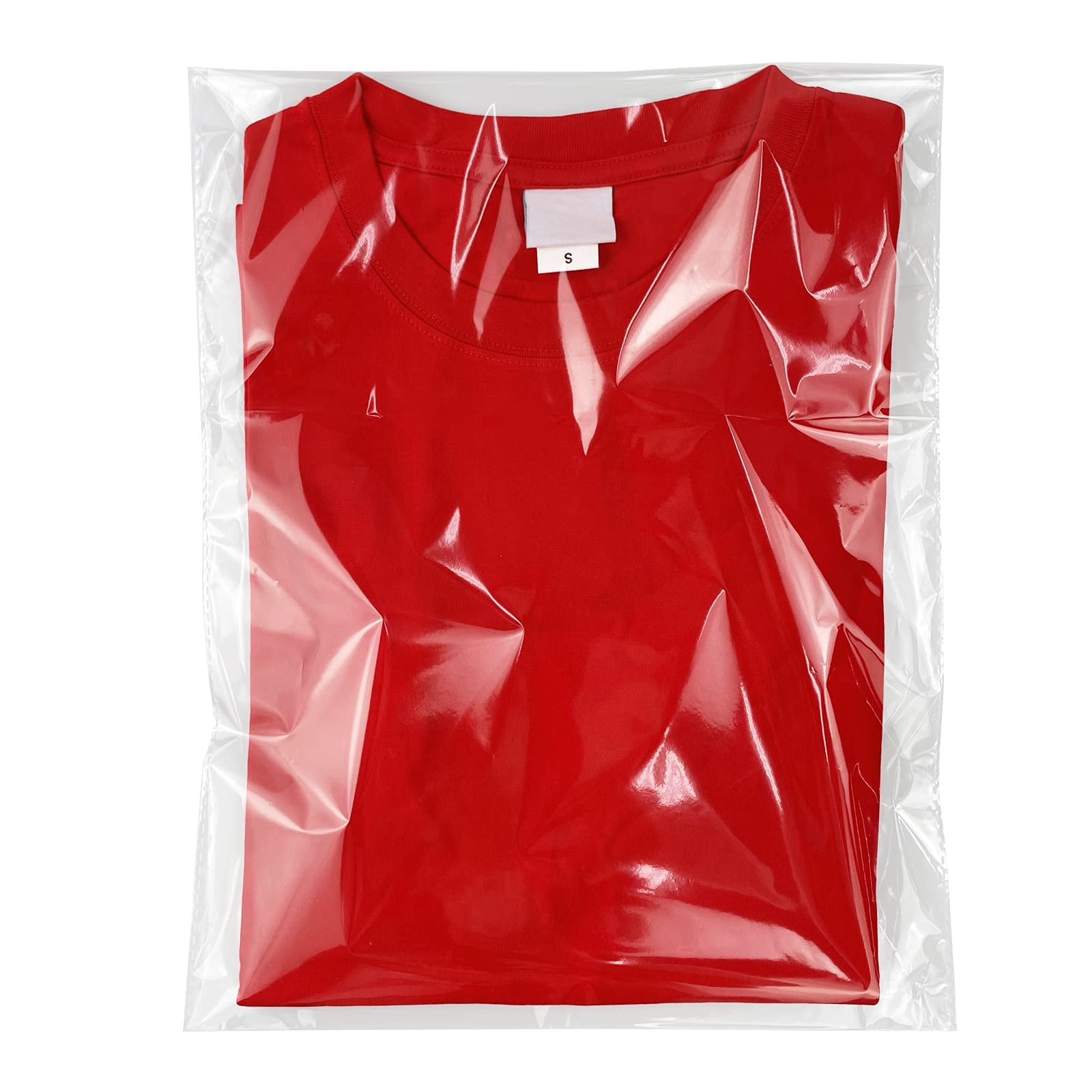 Transparente, wiederverschließbare Zellophan-Plastiktüten, selbstklebend, zum Verpacken von Hemden, Kleidung und Produkten, 100 Stück, 25,4 x 35,6 cm, selbstklebende Zellophanbeutel