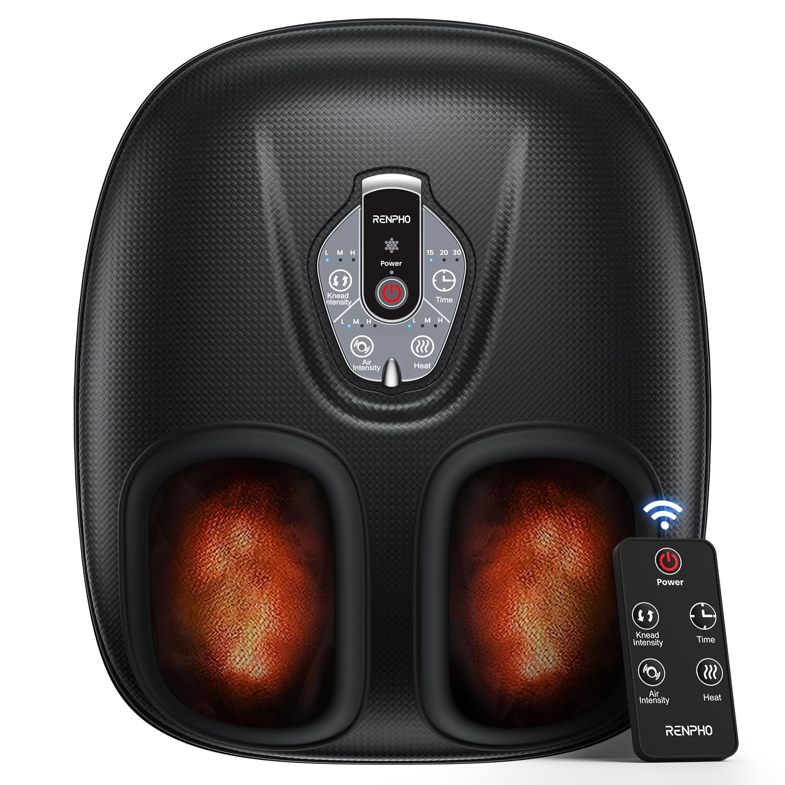 RENPHO Foot Massager Machine with Heat [2025 Upgraded], Shiatsu Foot Massager for Plantar Fasciitis, 3 Heat Levels, Birthday Gifts for Women Mom Men Dad, Wireless Control, True Feet Massage