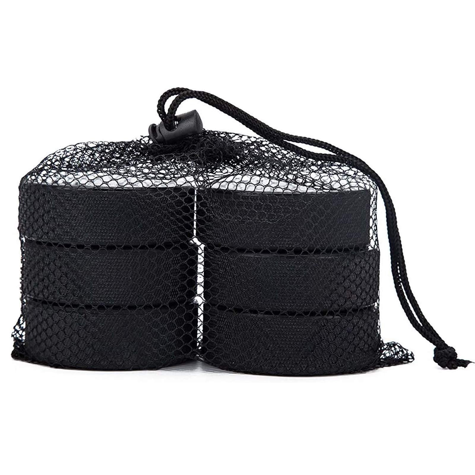 Faswin 18 Pack Ice Hockey Pucks with 3 Reusable Mesh Bag, Official Regulation, Diameter 3", Thickness 1", 6oz, Black