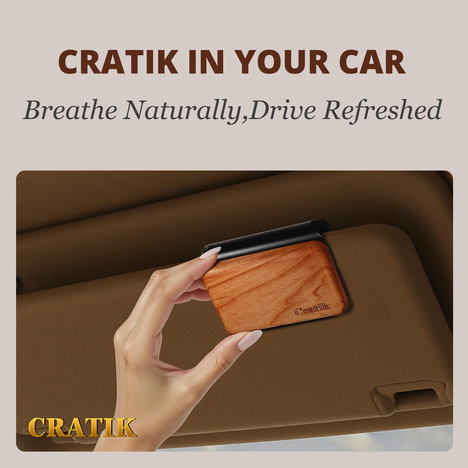 Car Air Freshener - Wood Air Freshener - Car Odor Eliminator for Visor Clip-Variety Scent Refill, Vehicle Scent Diffuser for Cabin, Truck & SUV - Pack of 3 (Teak-Amber-Cabana)-CLIP INCLUDED