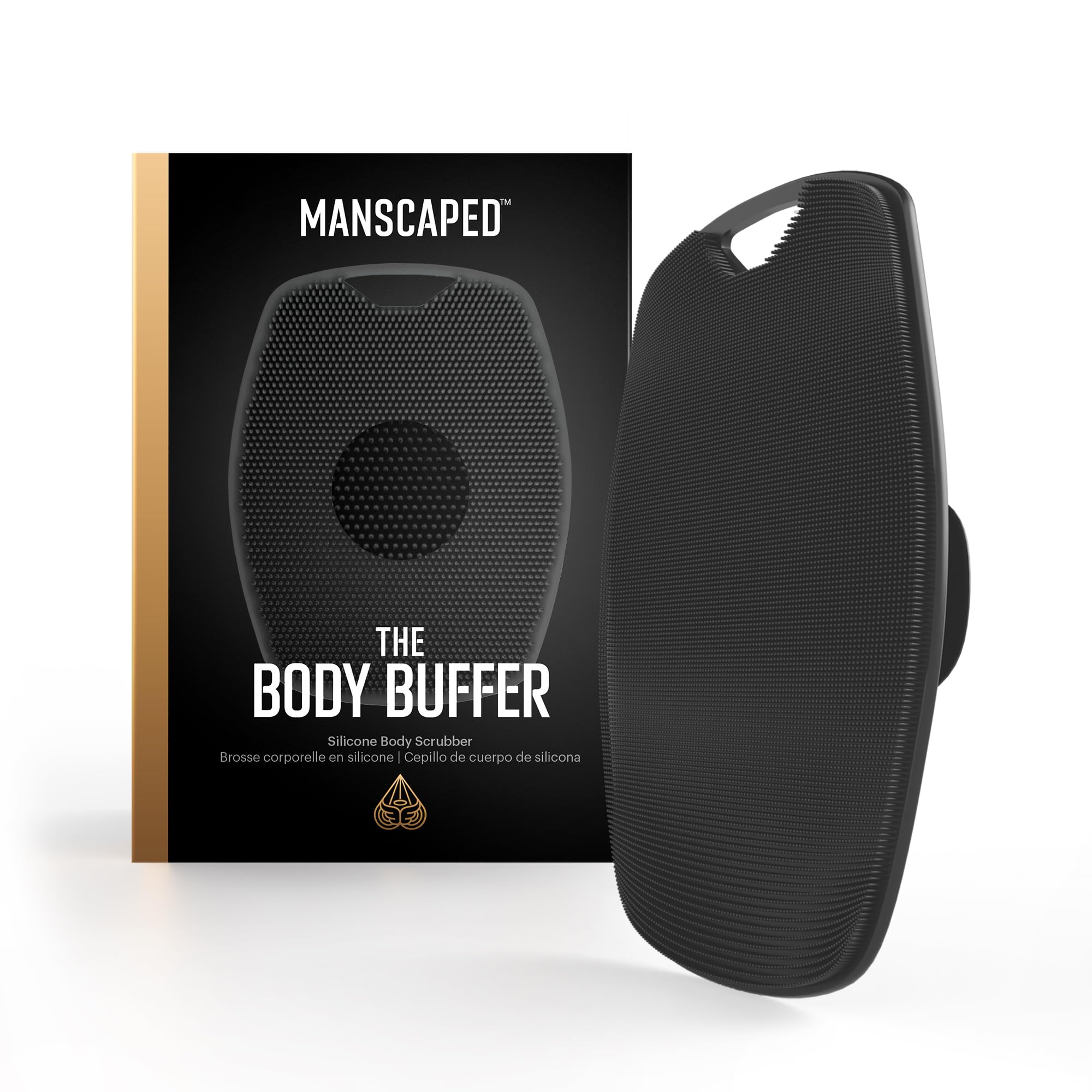 MANSCAPED The Body Buffer Premium Silicone Scrubber for Nourishing, Cleaning & Exfoliating Your Skin - Lather Boosting Bristles with Ergonomic No-Slip Handle, Long-Lasting & Easy to Clean (1-Pack)