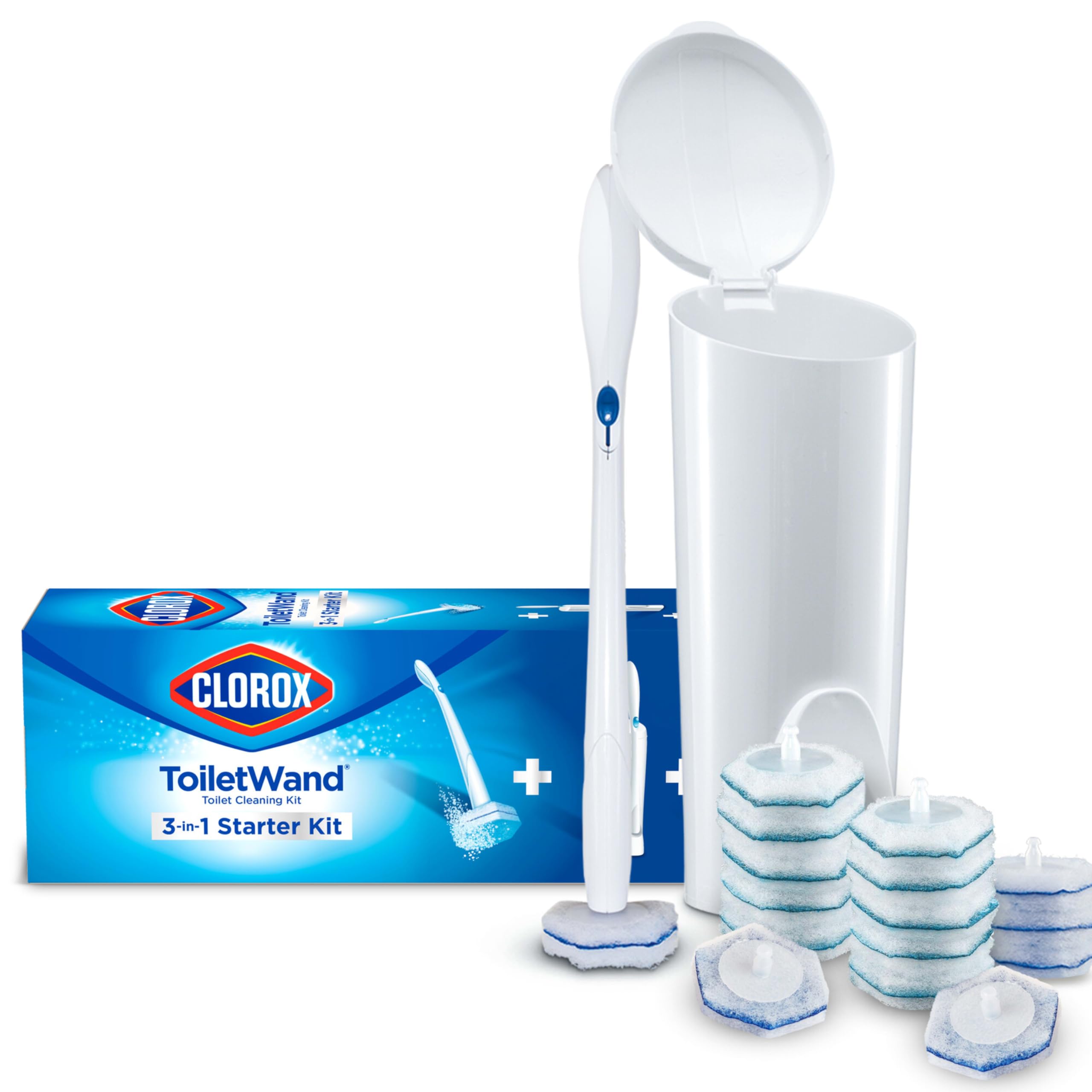 CLOROX Original Toilet Cleaning System - ToiletWand, Storage Caddy and 16 Heads, (Package May Vary)