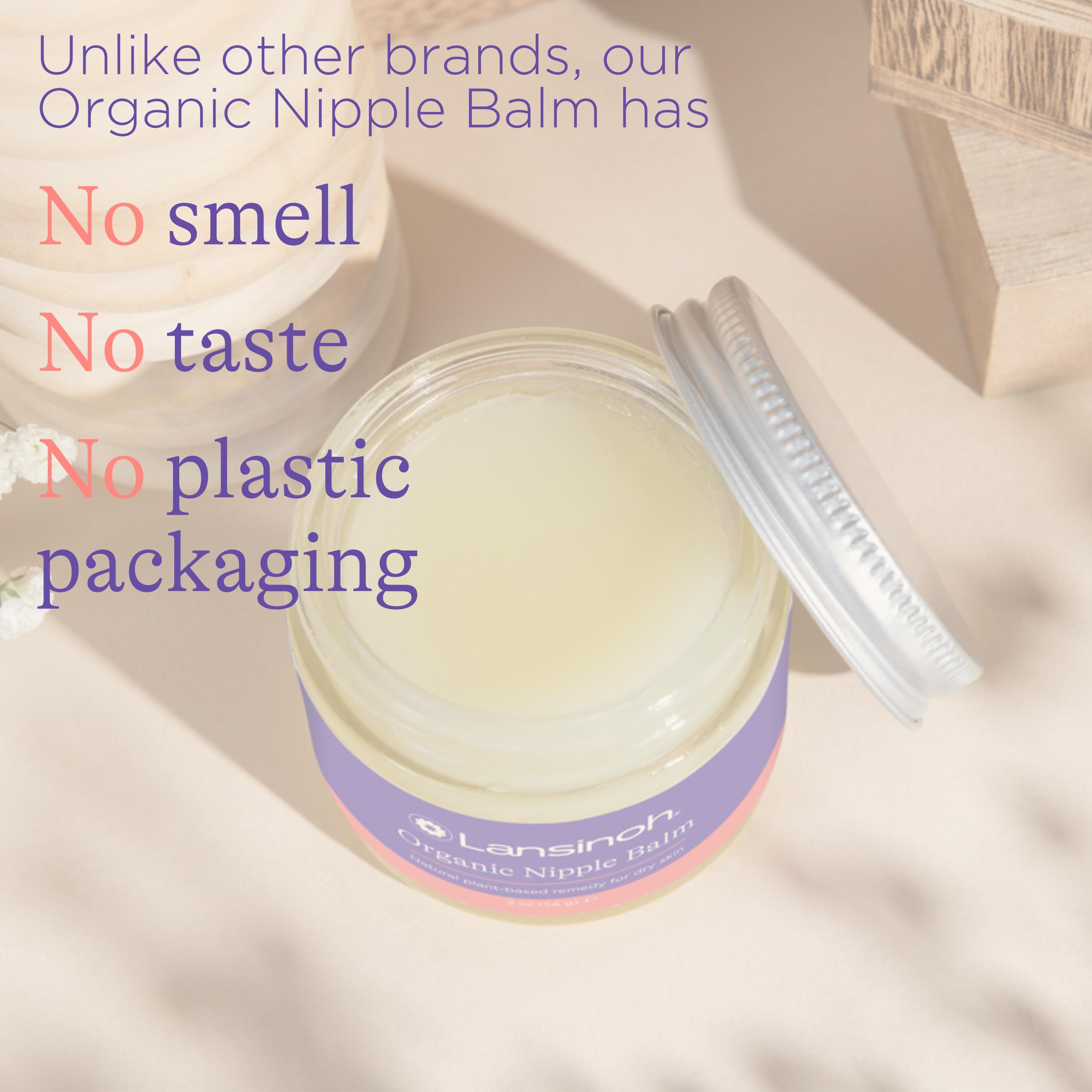 Lansinoh Organic Nipple Butter, Nipple Cream Safe for Breastfeeding Baby, Postpartum Essentials for Mom, 2 Ounces
