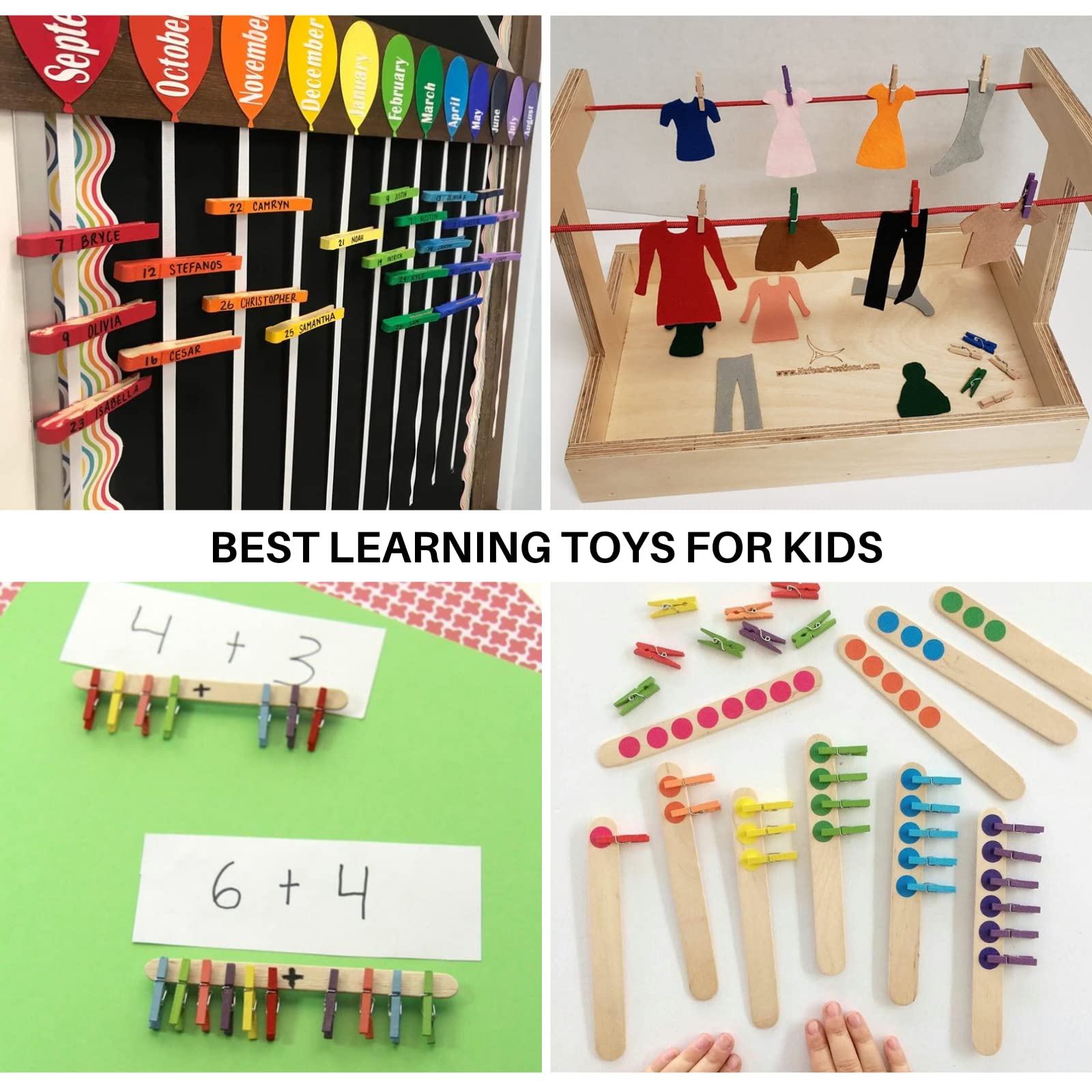 Mini Clothes Pins for Photo, Small Clothespins 200 pcs 1" Natural Wooden Clothespins with Jute Twine, Mini Photo Clips,Small Clothes Pins for Photos, Crafts, Arts, Cocktails
