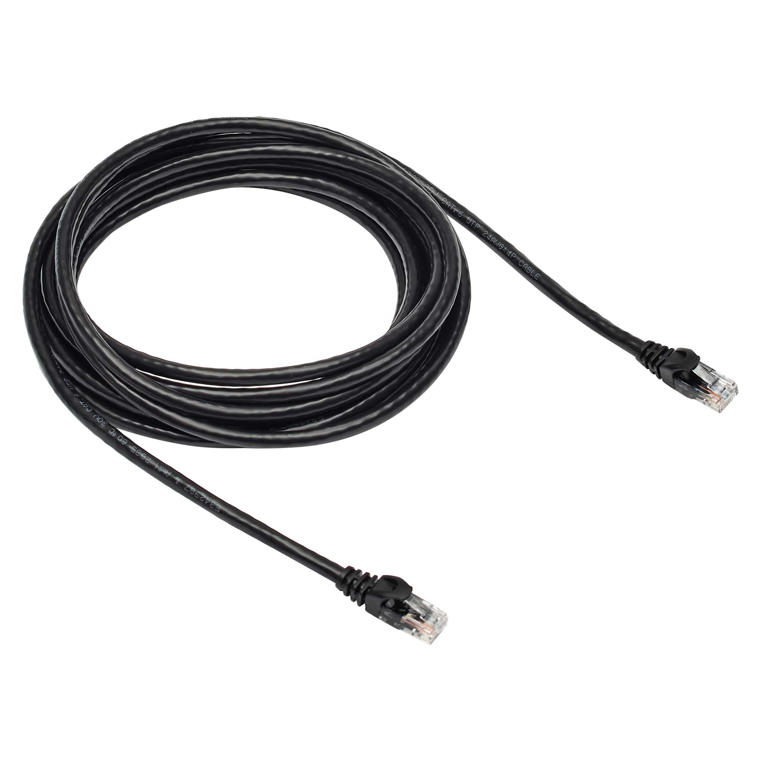 Basics RJ45 Cat 6 Ethernet Patch Cable, 10Gpbs High-Speed Cable, 250MHz, Snagless, 15 Foot, Black
