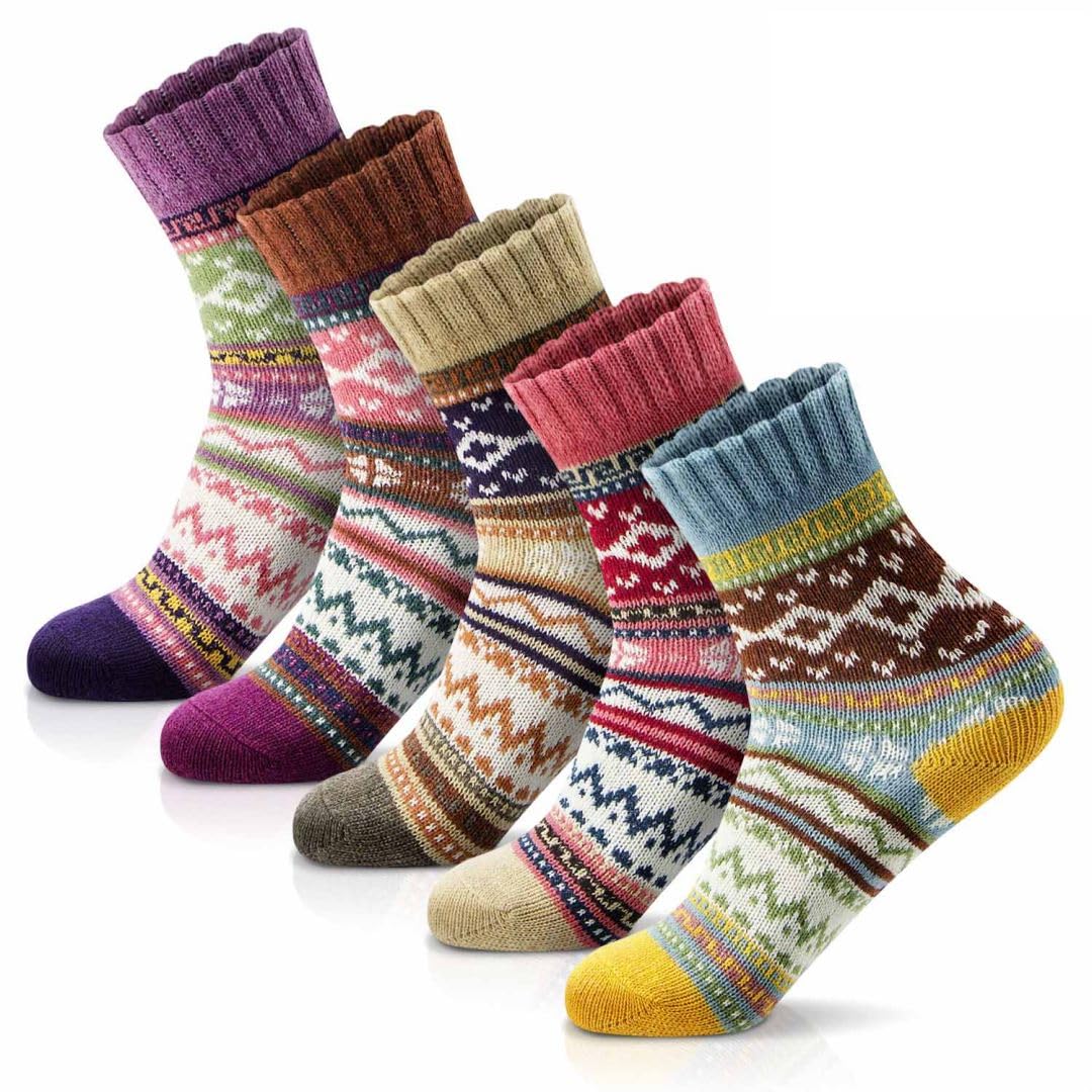 MORECOO Womens Socks Winter - Stocking Stuffers Gifts for Women - Thick Wool Soft Warm Cozy Crew Socks for Women