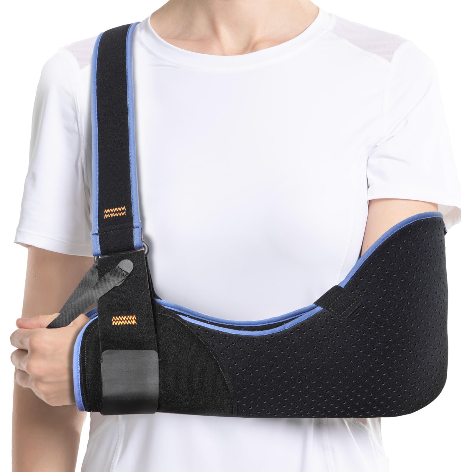 Velpeau Arm Sling Shoulder Immobilizer for Women and Men, fit Left or Right Arm - Rotator Cuff Support Brace - Medical Sling for Shoulder, Clavicle, Elbow Injury (Comfort type, Large: Bust 33.5-41)