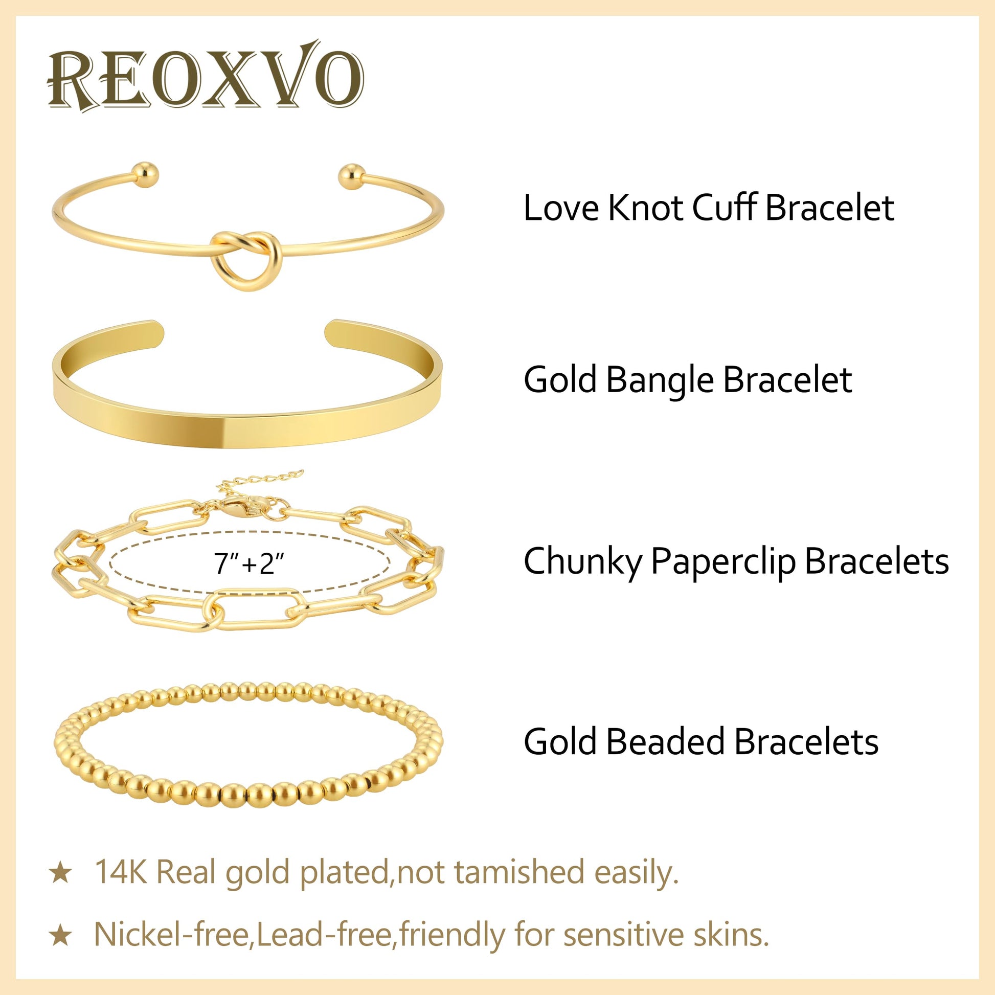 Gold Bangle Cuff Bracelets for Women Stack 14K Gold Plated Non Tarnish Bracelet Set Dainty Waterproof Jewelry for Women Trendy