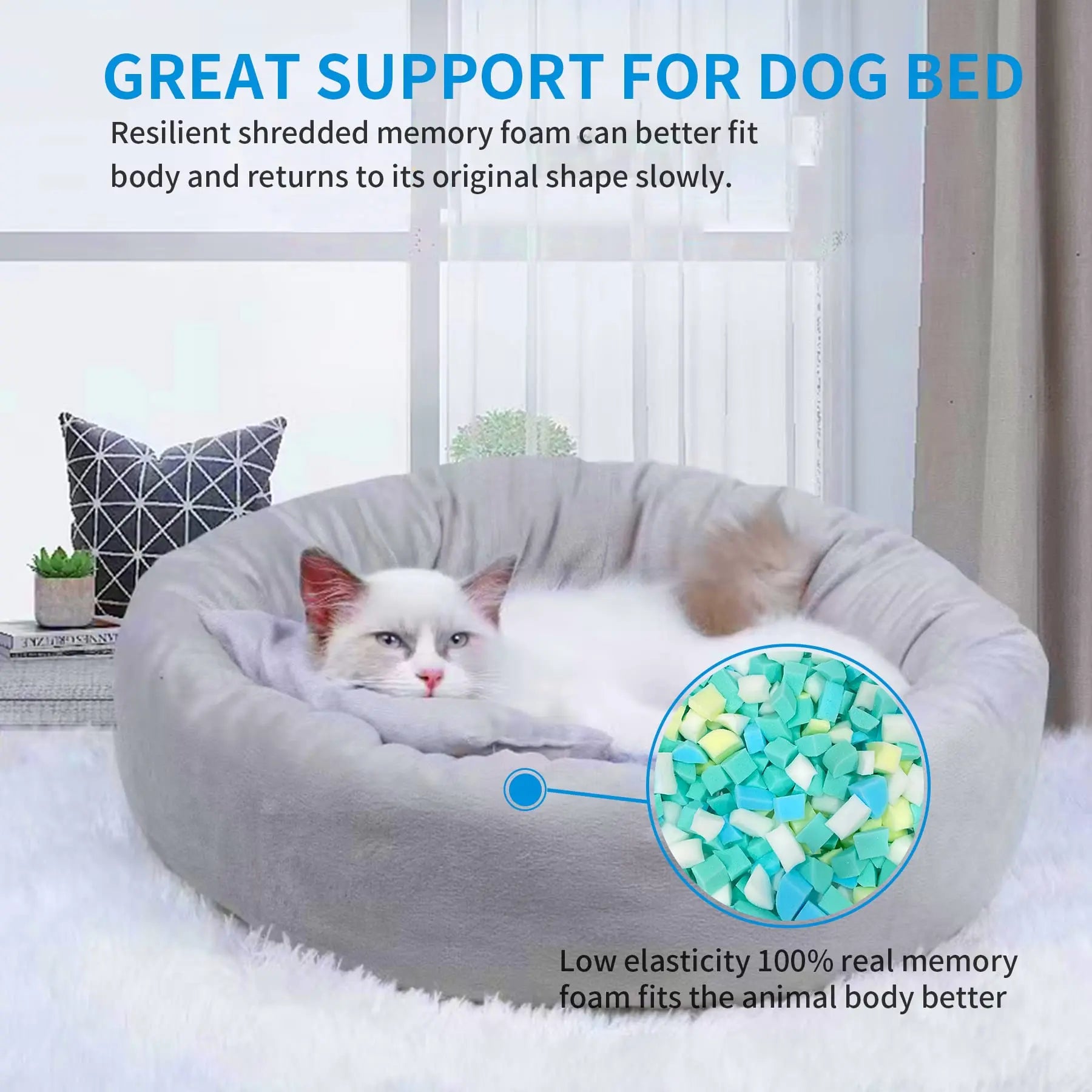 Welacer Shredded Memory Foam Filling 10lbs for Bean Bag Filler, Pillow Stuffing Cushion Arts Crafts Refill, Without Added Gel Particles, Premium Soft and Great for Stuffing, Multi Color and Shape