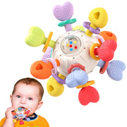 Baby Beiß- & Rasselspielzeug - Sicheres, multifunktionales BPA-freies Silikon-Sensorik-Lernspielzeug für Babys von 0-12 Monaten - Zahnungshilfe & Spielspaß - Perfektes Babygeschenk für Jungen & Mädchen