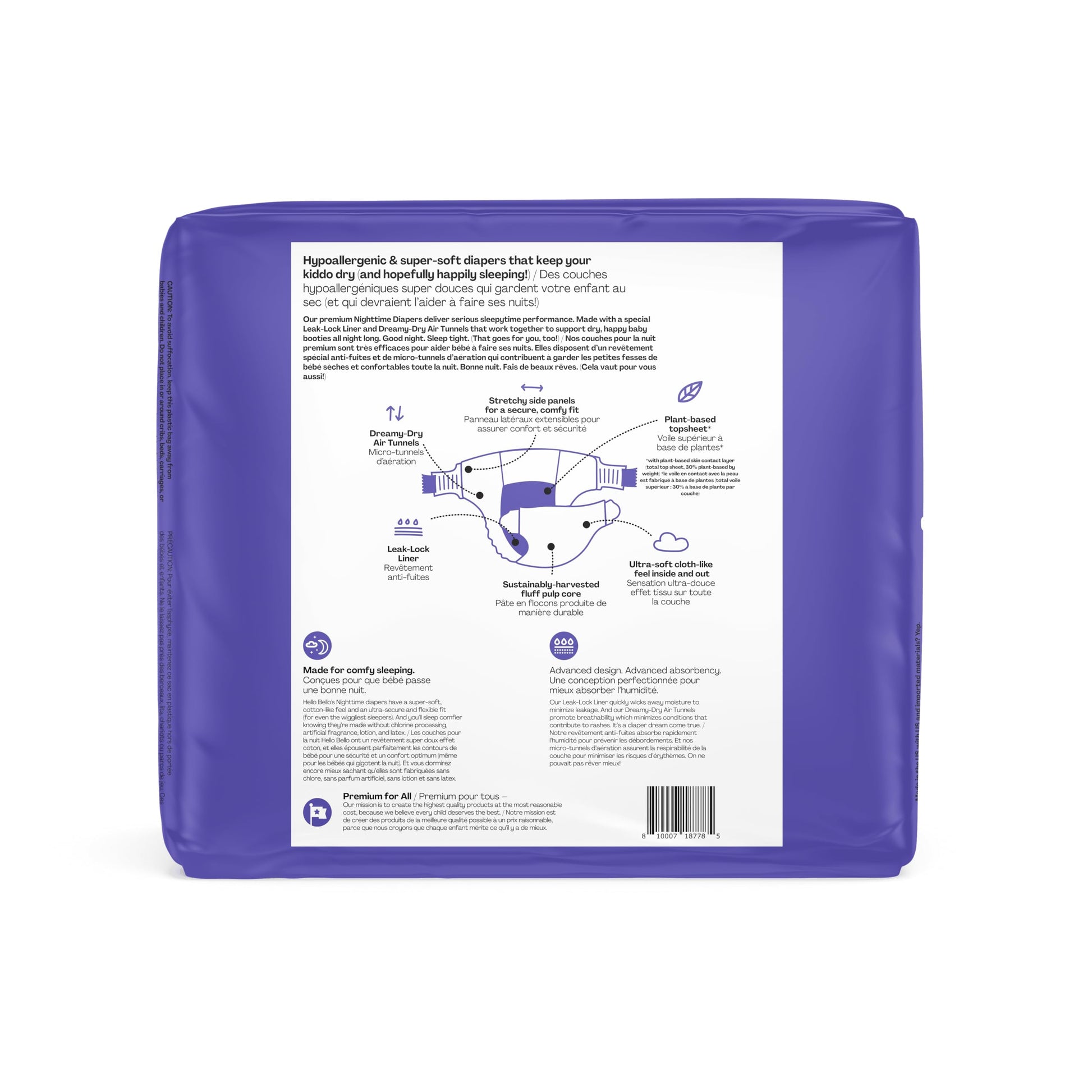 Hello Bello Nighttime Baby Diapers, Size 4, Ultra Absorbent and Hypoallergenic for Overnight Diapers for Extended Protection, 21 Count,Pattern or Packaging May Vary.