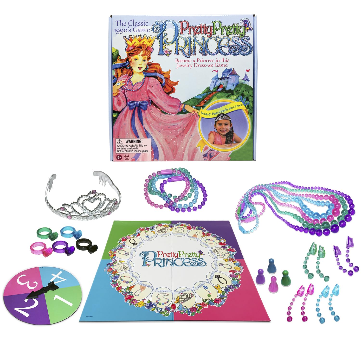 لعبة الأميرة الجميلة من Winning Moves Games USA بتصميم التسعينيات، لعبة تلبيس ممتعة للمجوهرات للاعبين 2-4، للأعمار 5 سنوات فما فوق (1222)