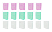 It's Academic Crayon Box with Hinged Lid and Snap Closure, Clear, Purple, and Green Plastic, 16-Pack (Colors May Vary)