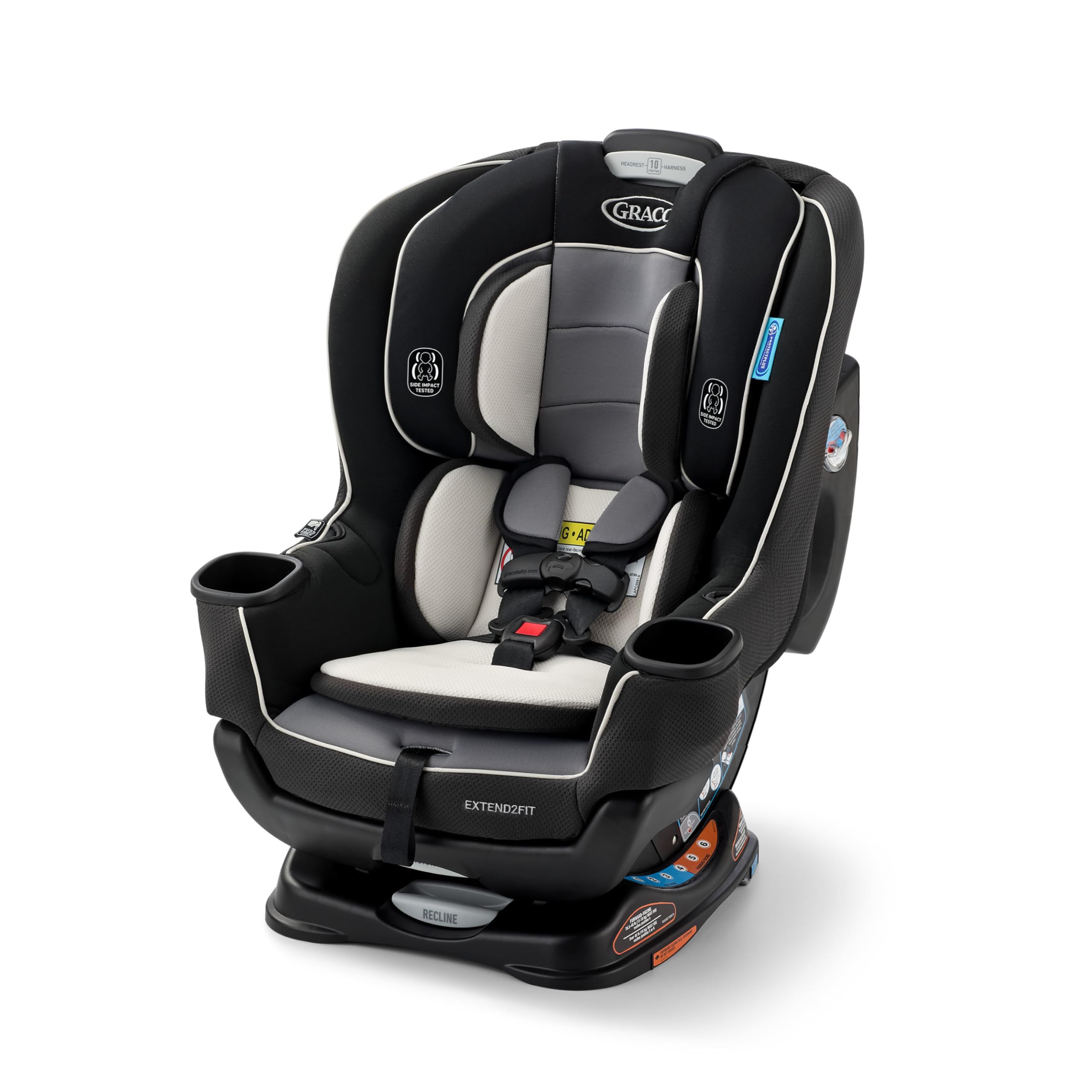 مقعد سيارة للأطفال من Graco Extend2Fit، قابل للتحويل، مواجه للخلف وللأمام، لوحة تمديد قابلة للتعديل لمساحة إضافية للساقين، غوثام