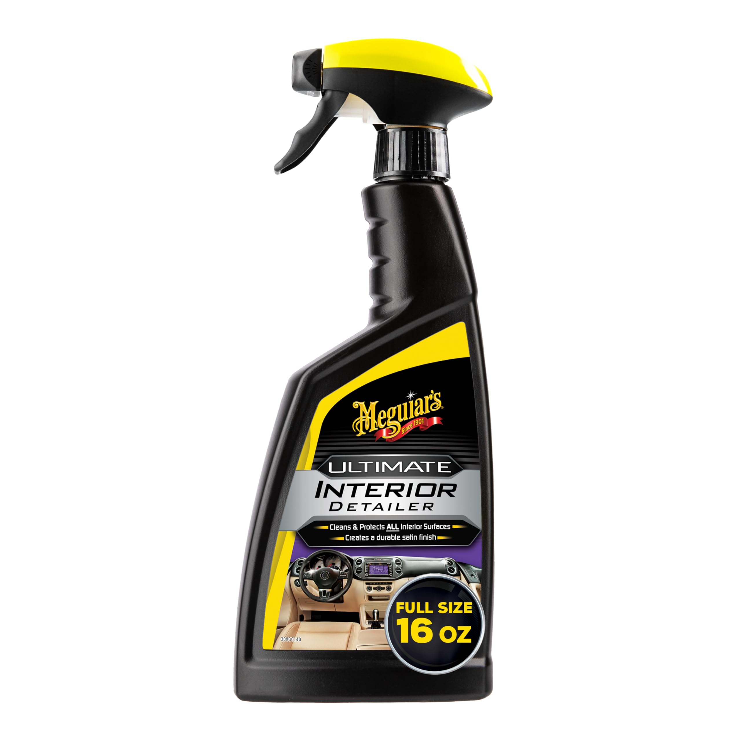 Meguiar's G16216 Ultimate Interior Detailer، يحمي الأسطح الداخلية من الأوساخ والأوساخ، ويترك أسطحك محمية من الأشعة فوق البنفسجية ويمنحها لمسة نهائية تدوم طويلاً، زجاجة بخاخ 15.2 أونصة