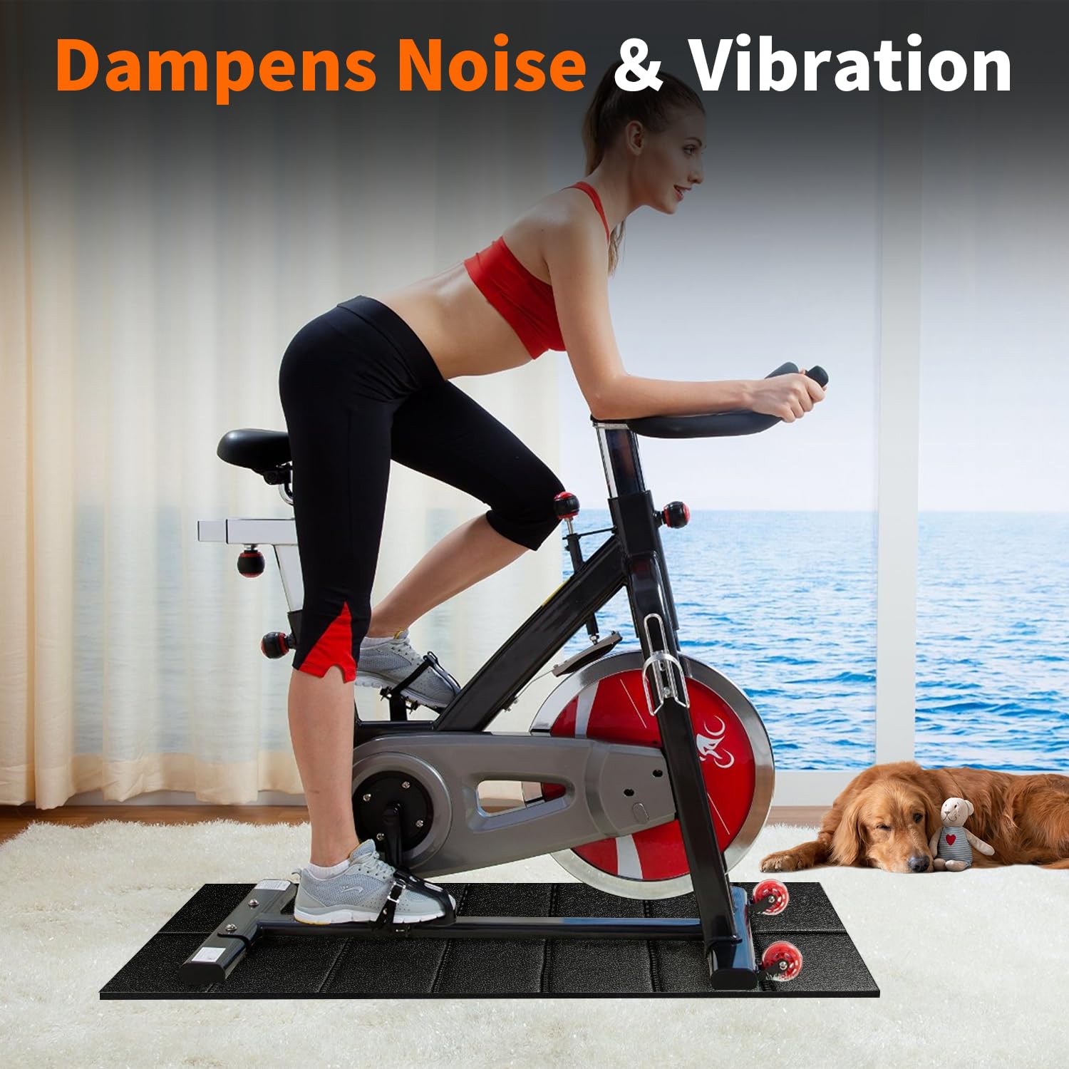 Non-Slip Walking Pad Mat 55x24 for Carpet Floors – Workout Floor Protection, Mat for Under Walking pad, Treadmill, Bike & Exercise Equipment, for Hardwood Floors, Noise Shock Absorption, Stationary