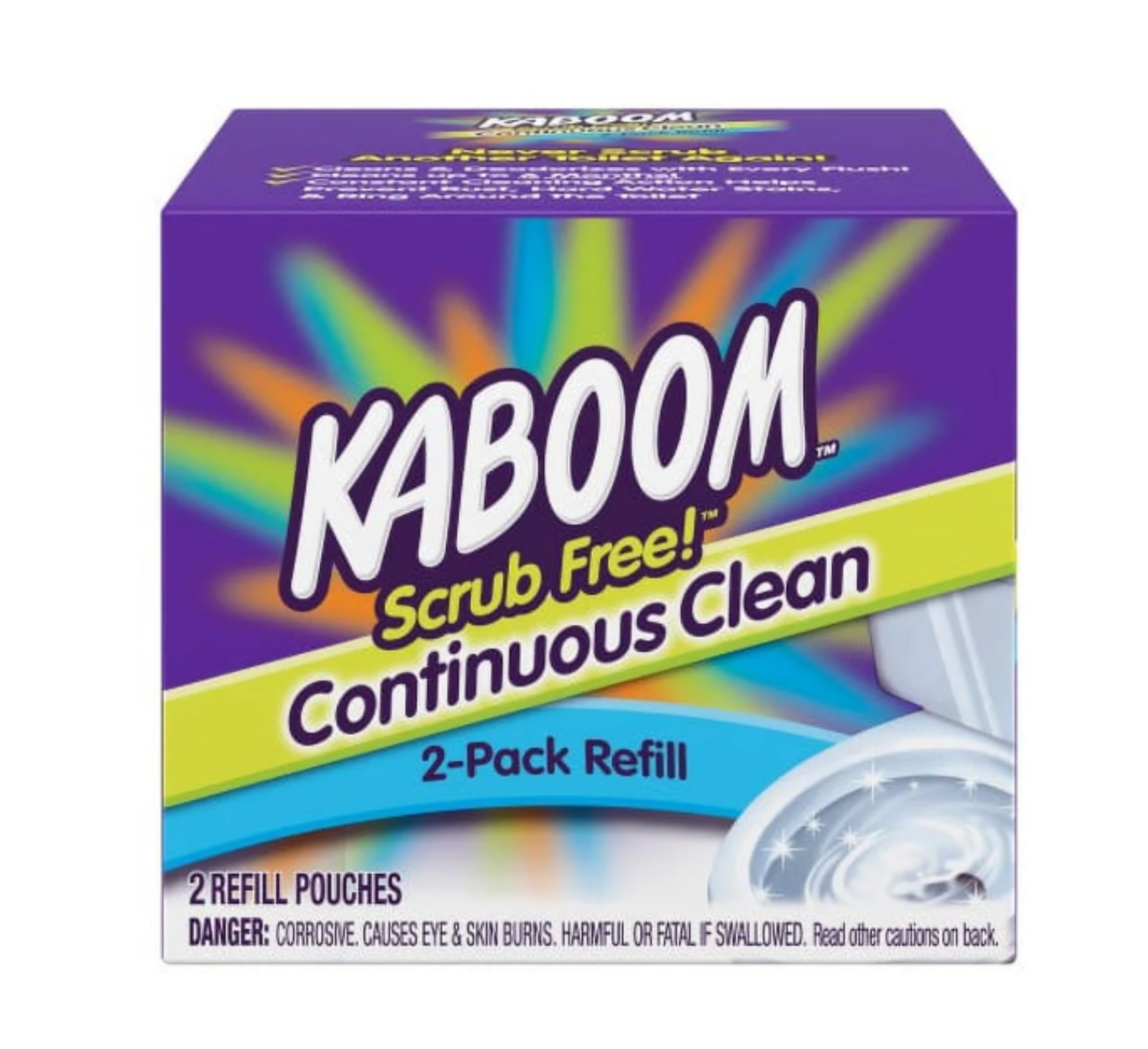 Kaboom Scrub Free! Continuous Clean Toilet Cleaning Refill Tablets (2 Count Per Package) *Refill Tablets Only.