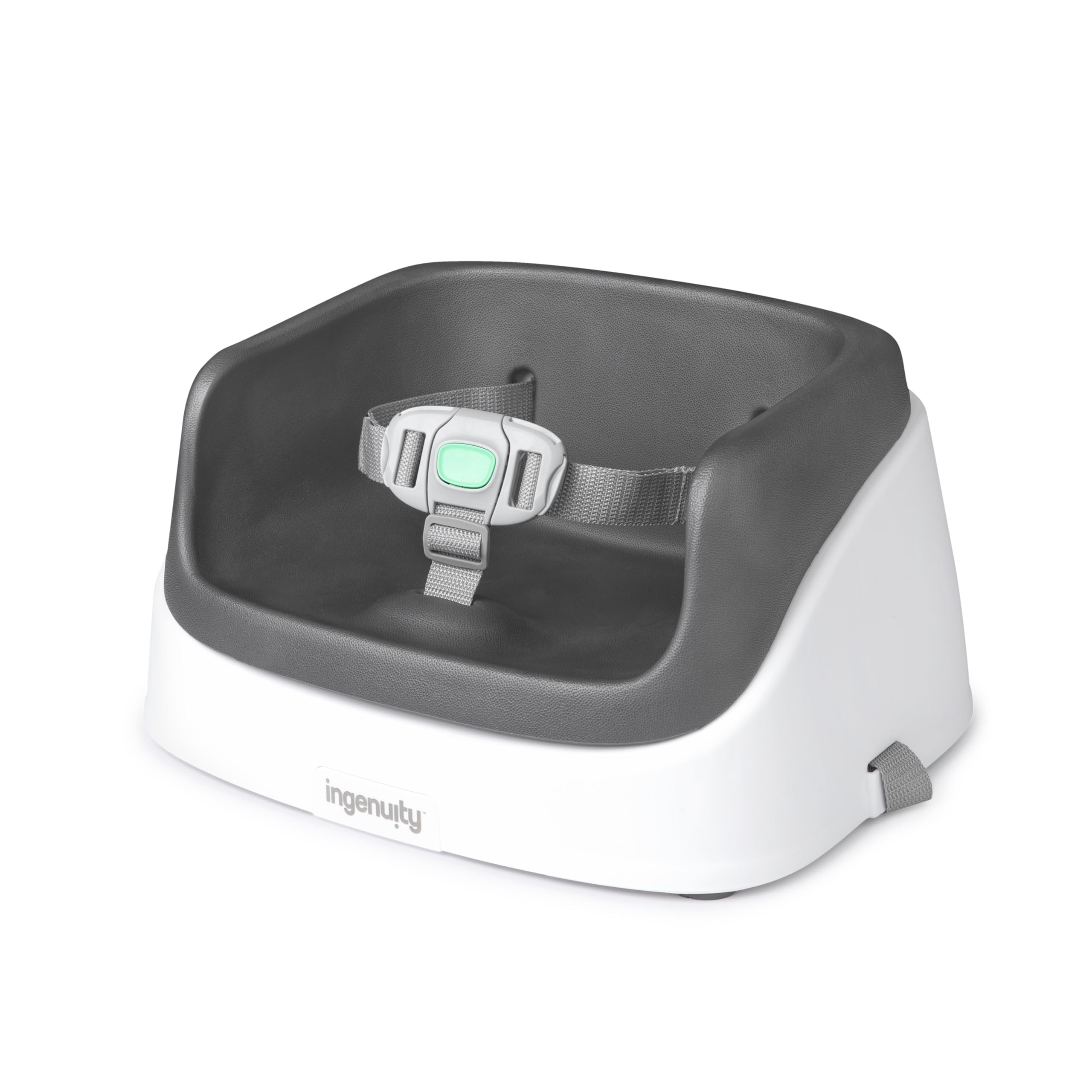 مقعد Ingenuity SmartClean المعزز للأطفال الصغار لكرسي المطبخ - خفيف الوزن للتنقل، سهل التنظيف، حزام أمان ثلاثي النقاط - مقعد معزز لطاولة الطعام، لون Slate