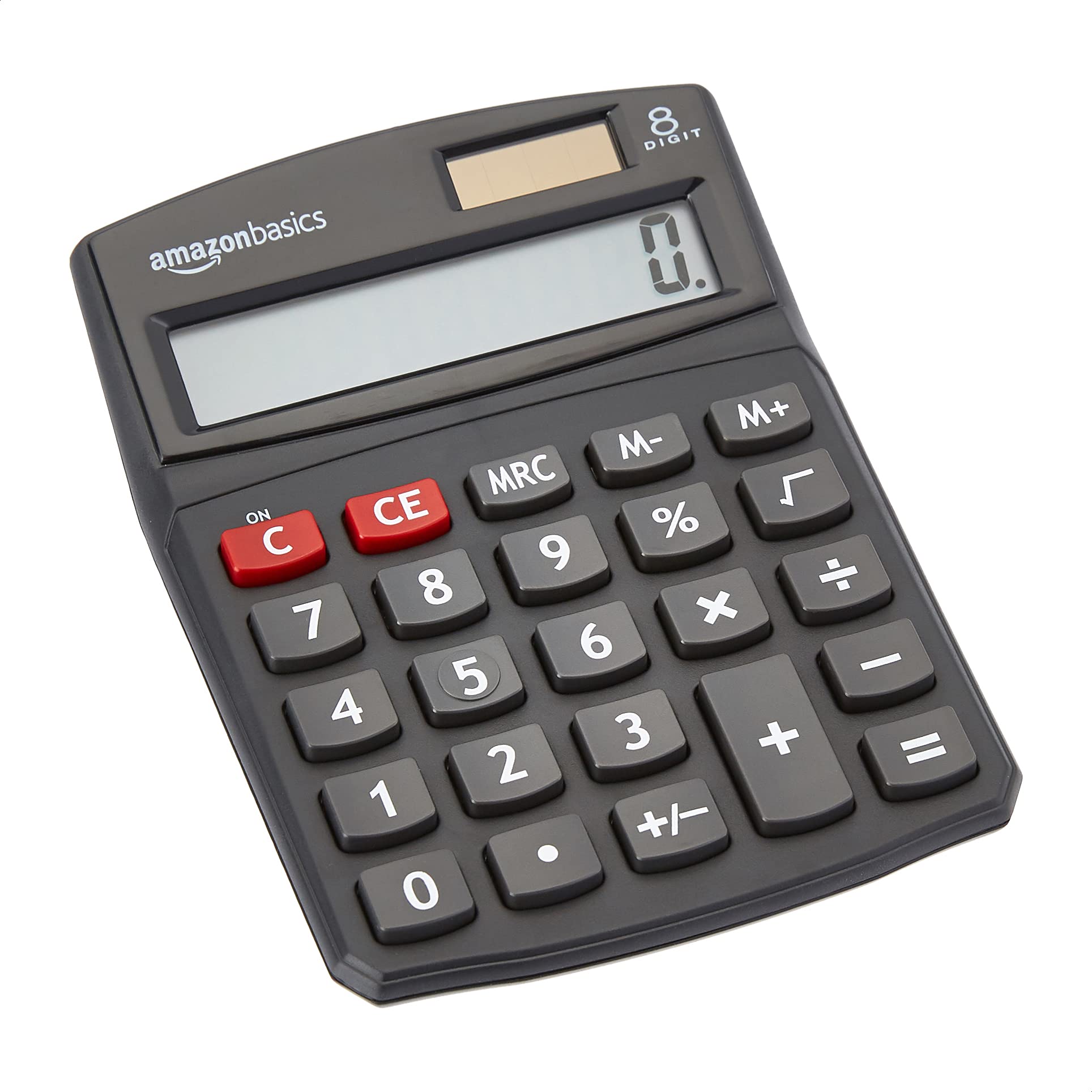 Basics LCD 8-Digit Desktop Calculator, Portable and Easy to Use, Black, 1-Pack