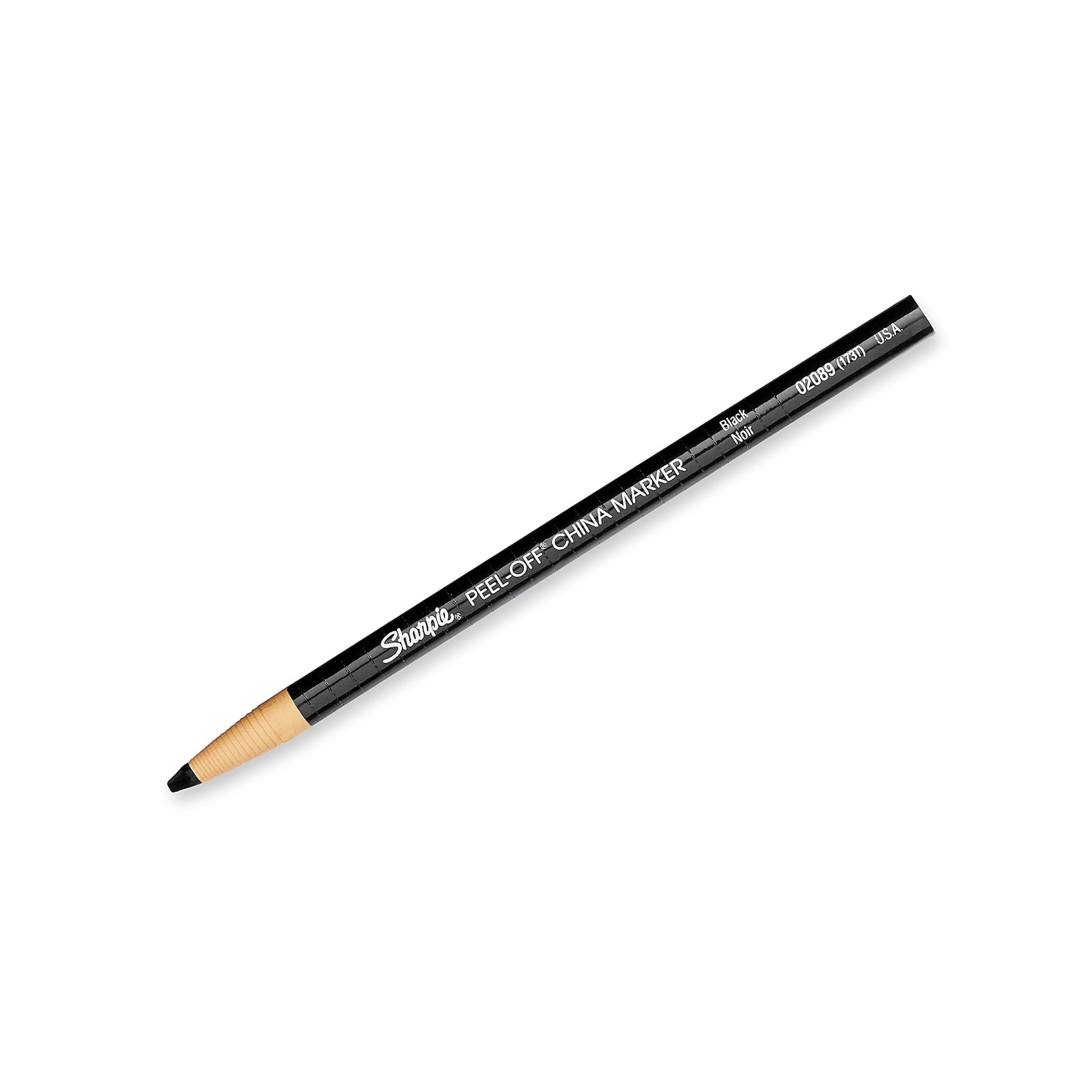 Sharpie Peel-Off China Marker Grease Pencils, Black, Box of 12