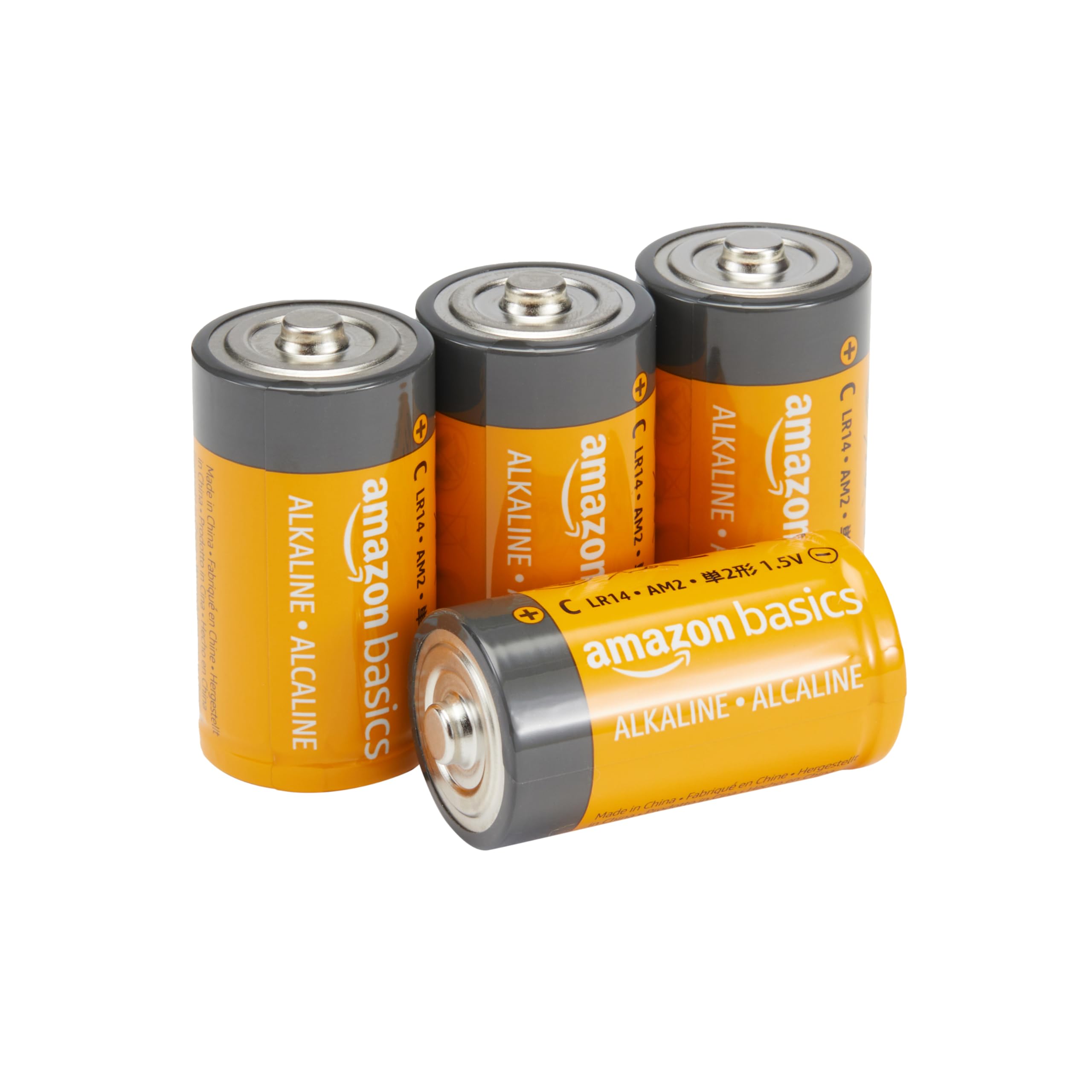 Basics 4-Pack C Cell Alkaline All-Purpose Batteries, 1.5 Volt, 5-Year Shelf Life